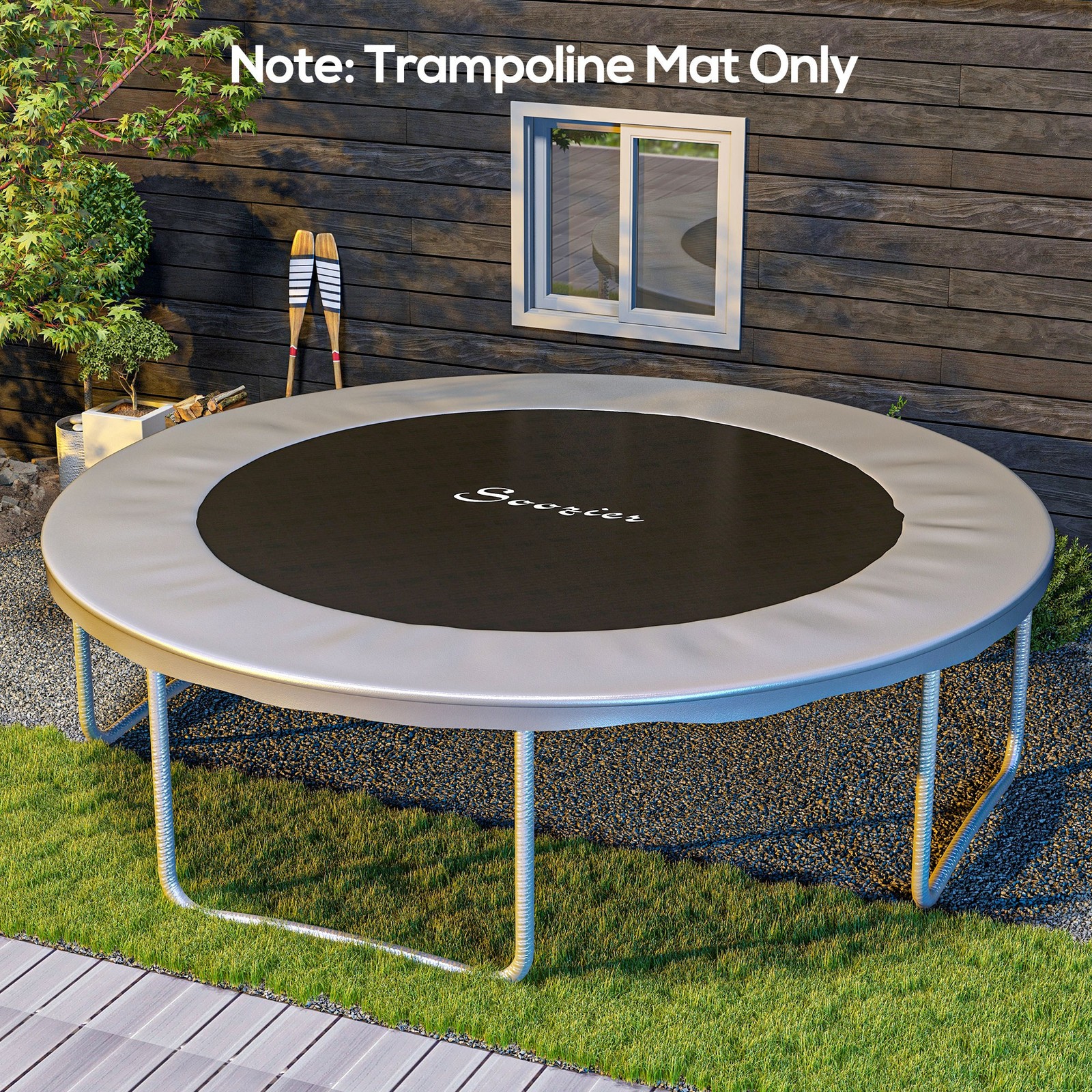 Soozier Trampoline Mat with 72 V-Hooks, Fits 12ft Trampoline, Orange