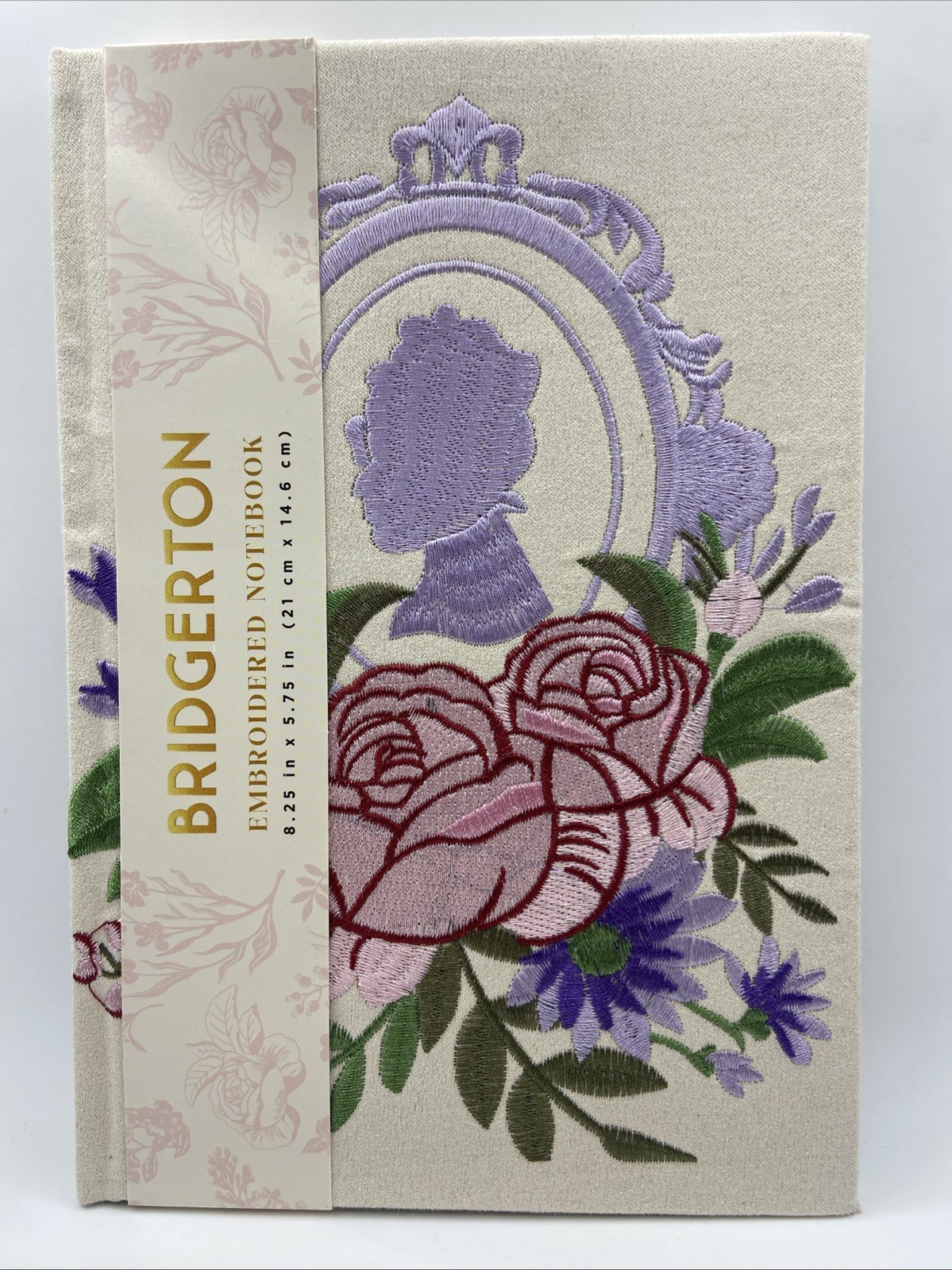 Netflix Bridgerton Cream Colored Floral Embroidered Notebook Journal New