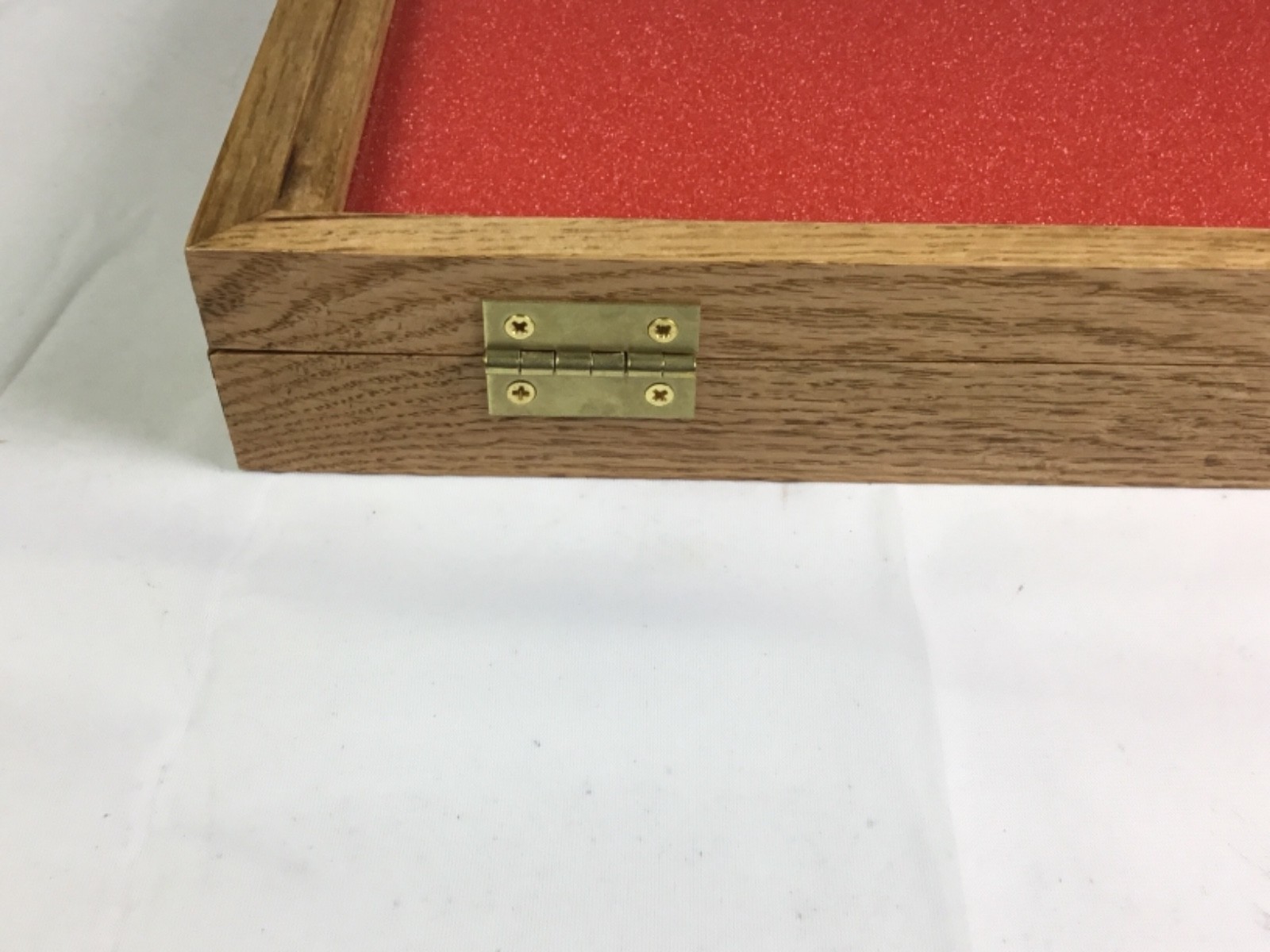 Oak Wood Display Case 16 X 9 x 2” for Arrowheads Knives Coins & More