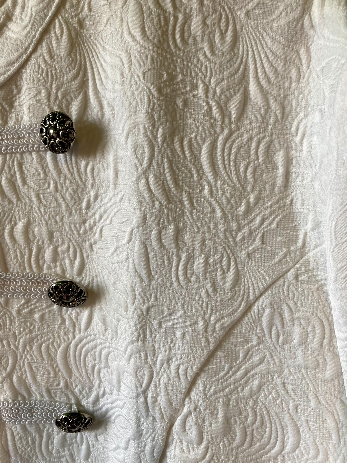 18th Century Colonial Coat Revolutionary White Damask Jacket Cosplay Halloween