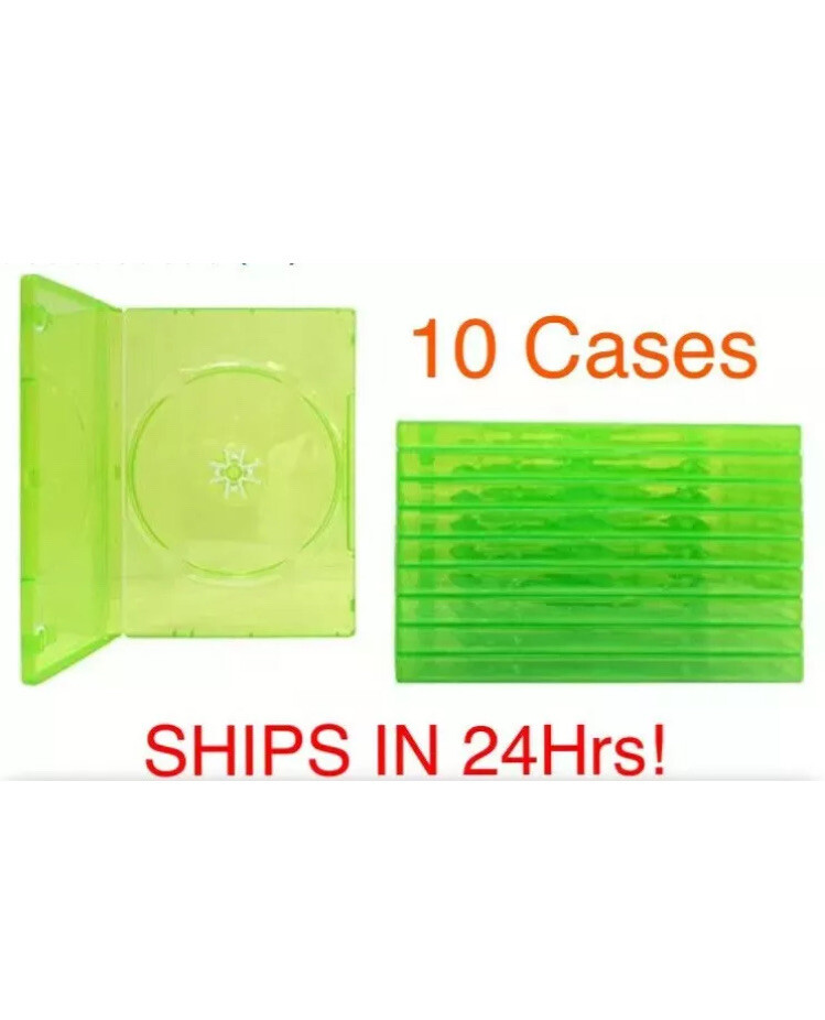 New 10 XBOX 360 Translucent Green Replacement Video Game Storage Shell Cases