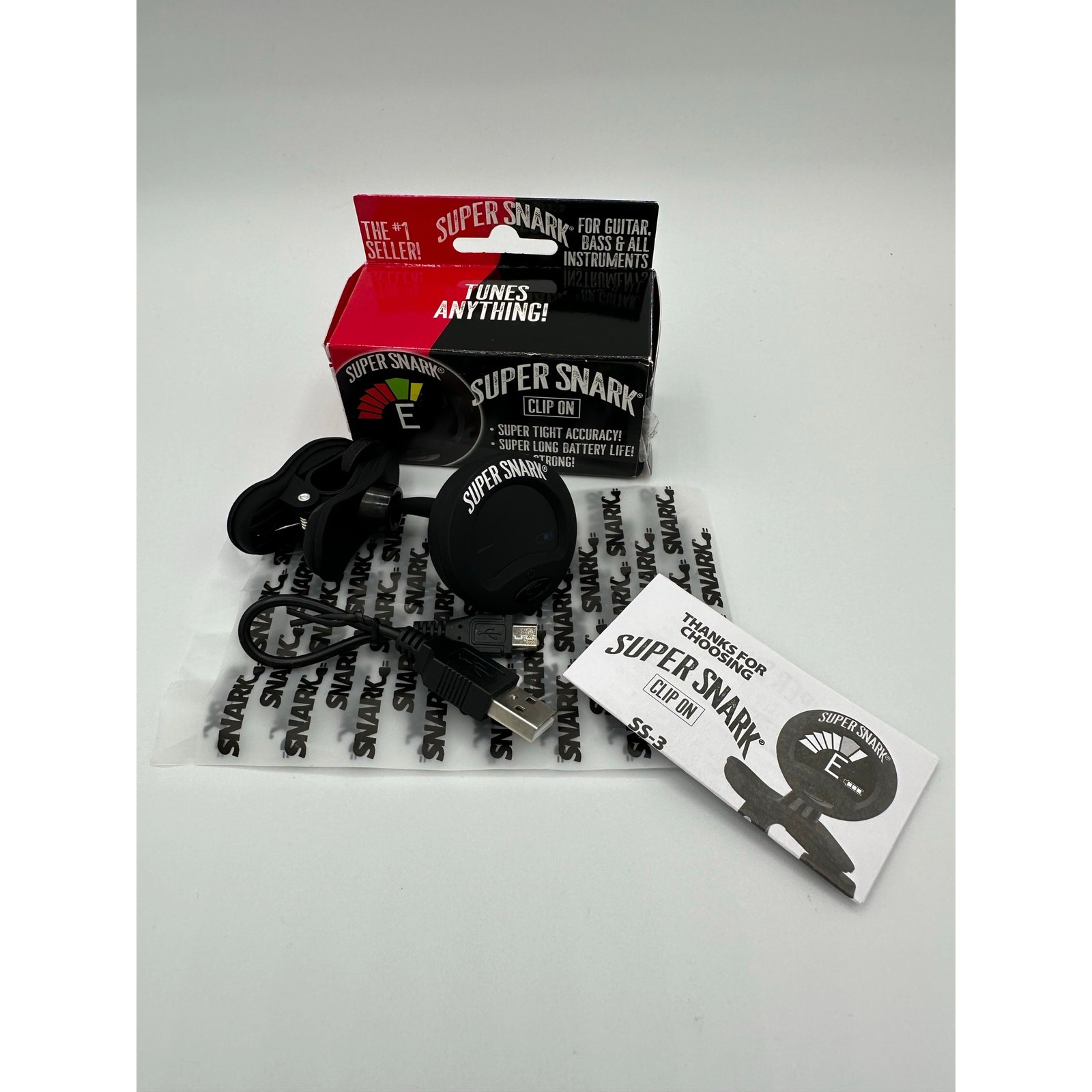 SNARK Super Snark 3 Clip-On Tuner SS-3 Black Guitar Bass Tuner Open Box