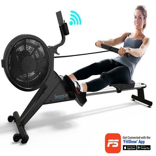 SereneLife Smart Exercise Rowing Machine Magnetic (16 Levels of Resistance