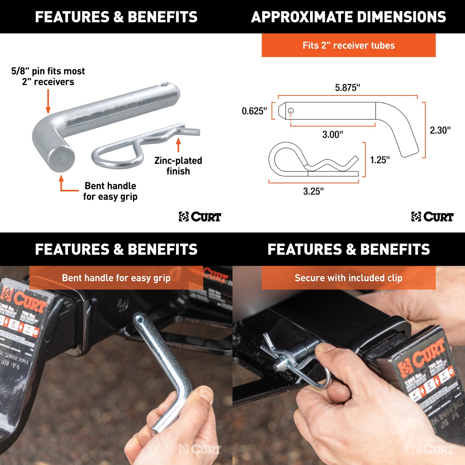 Trailer Hitch w/ Folding Cargo Basket Carrier CURT Class 3 2in Receiver - 13529