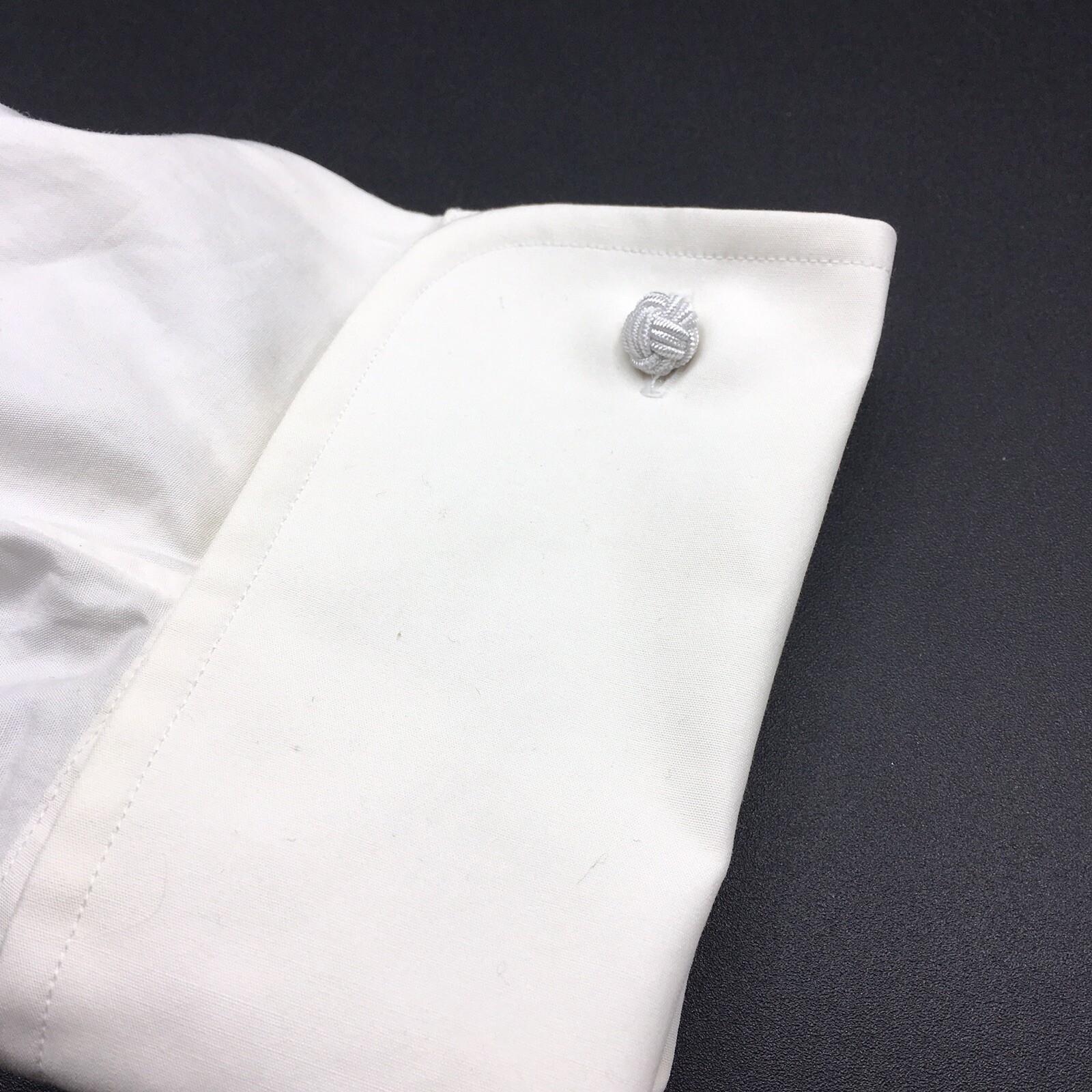 Fabric Silk Knot Shirt Cufflinks White Lot of 50 (25 Pairs) Formal Wear Tuxedo