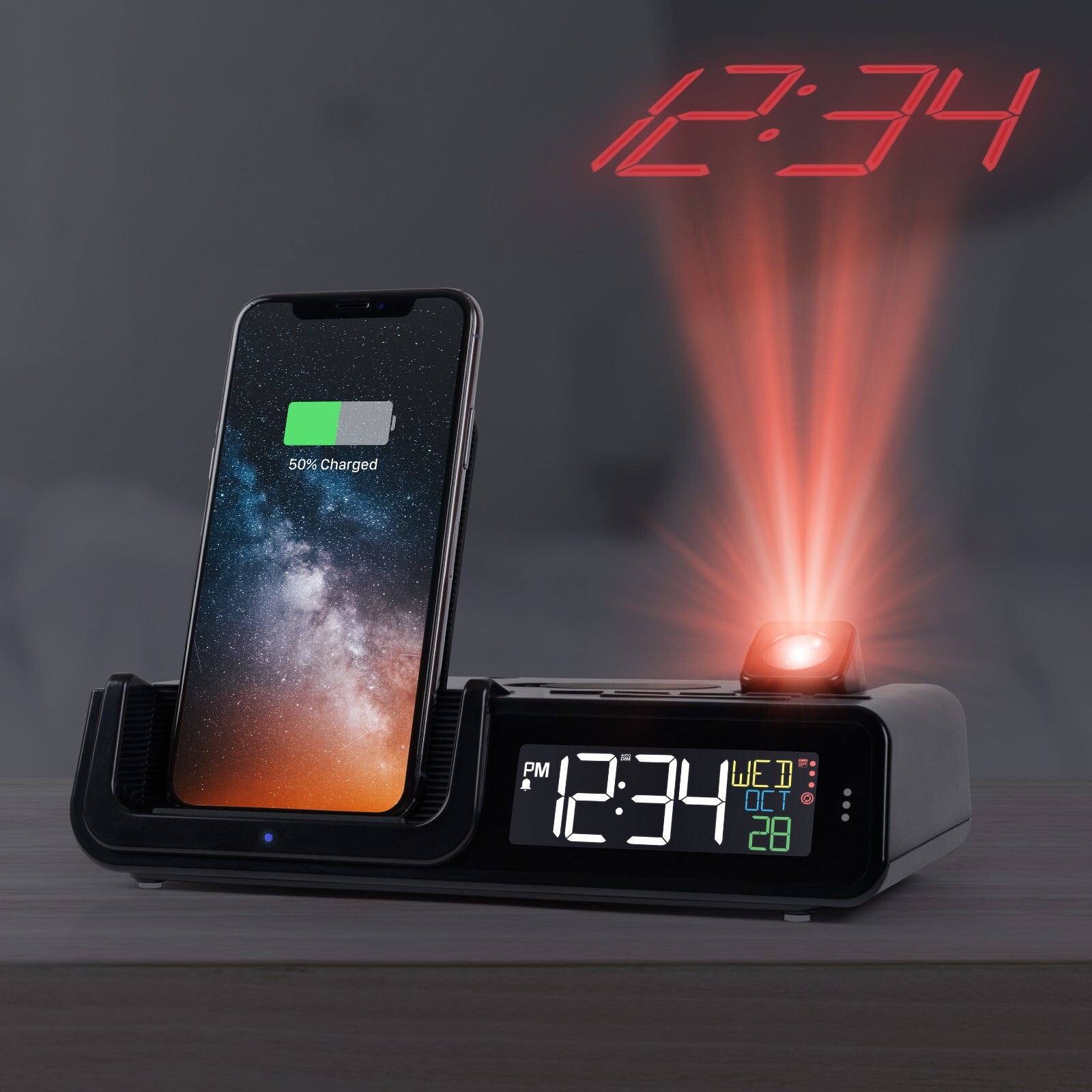 C75709 La Crosse Technology Wattz 2.0 Charging Projection Alarm Clock - Open Box