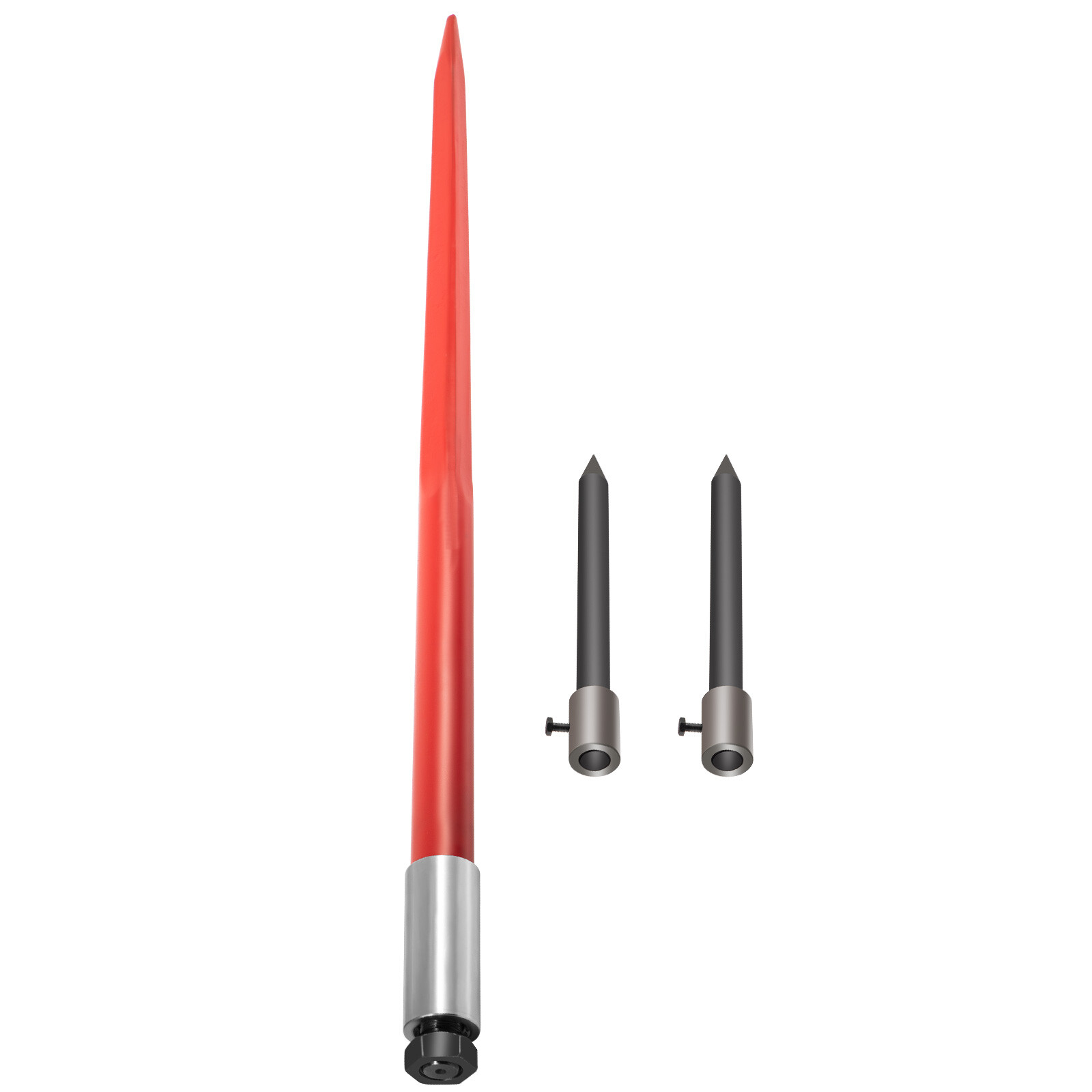 VEVOR Hay Bale Spear 49" 3000 lbs Spike Fork 45#Steel W/2 Stabilizers & Sleeves