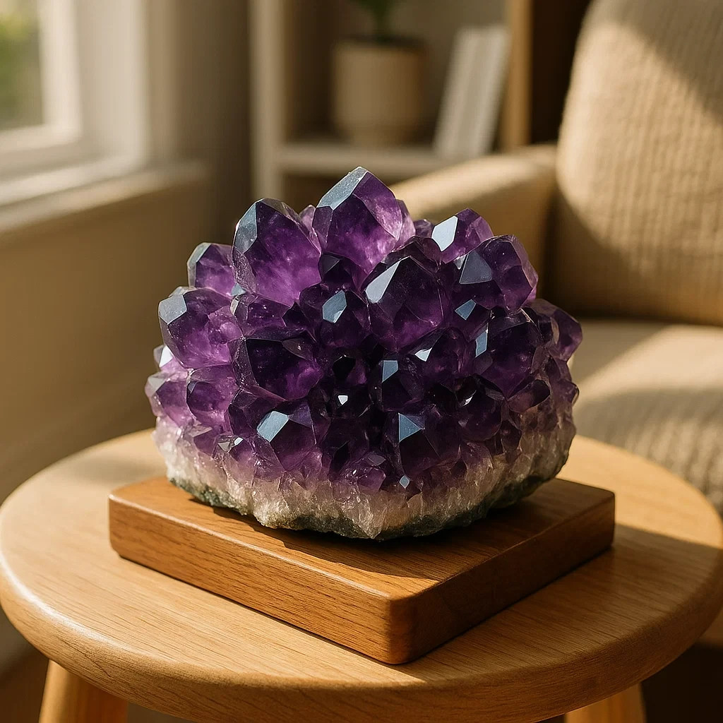 Natural Amethyst Cluster Purple Crystal Stone Healing Crystal Mineral Home Decor