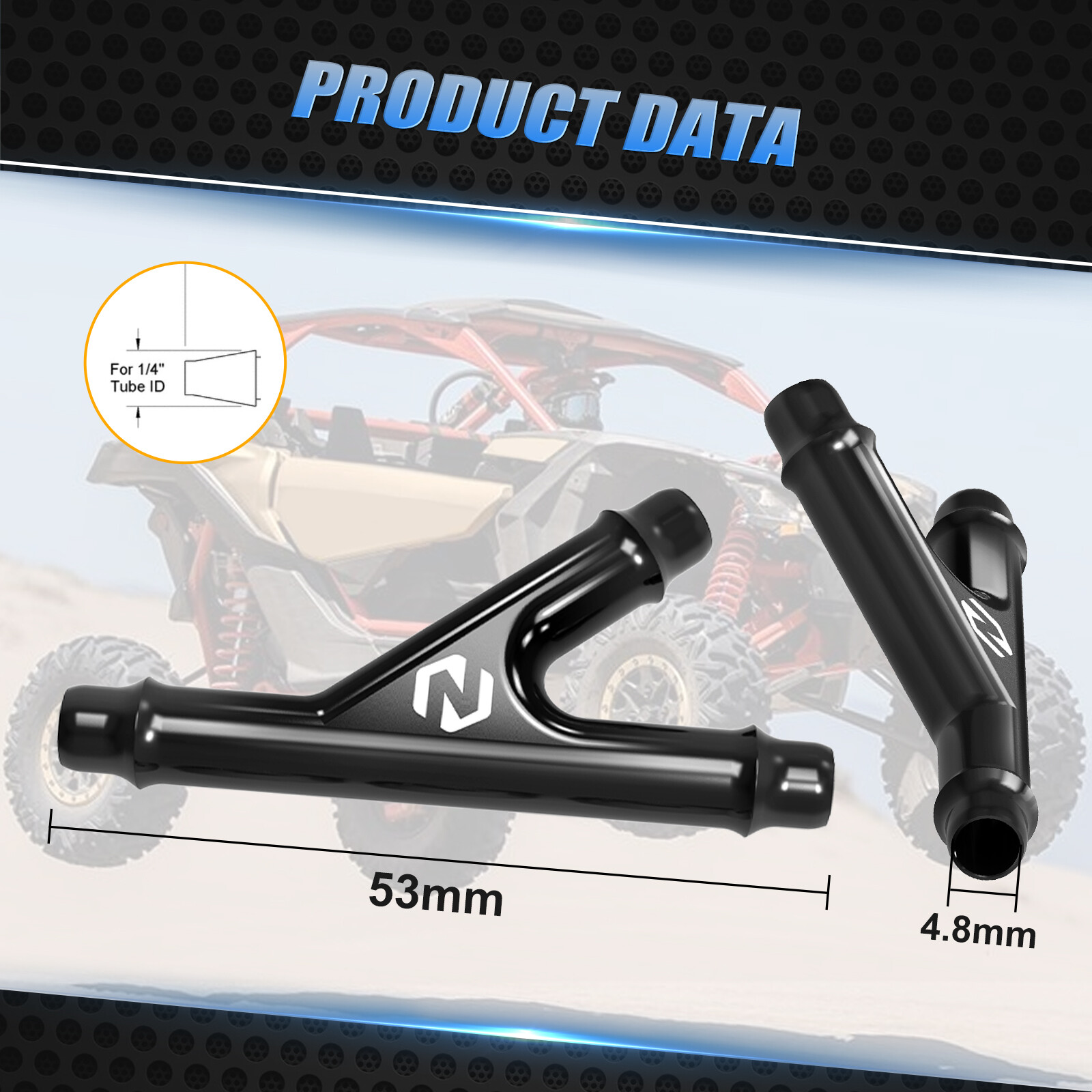 Y Fitting Connector Adapter With Clamps For Can-Am Renegade 1000R 800R 570 500