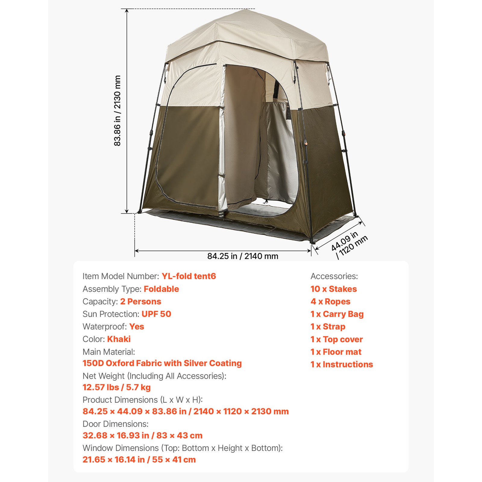 Uimoso Portable Privacy Tent for Camping, Shower, and Changing with Dual Rooms