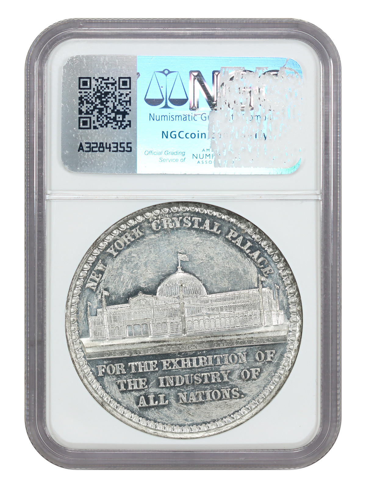 So Called Dollar: 1853 SC$1 Crystal Palace White Medakl NGC MS61 (HK-6, Type 1)