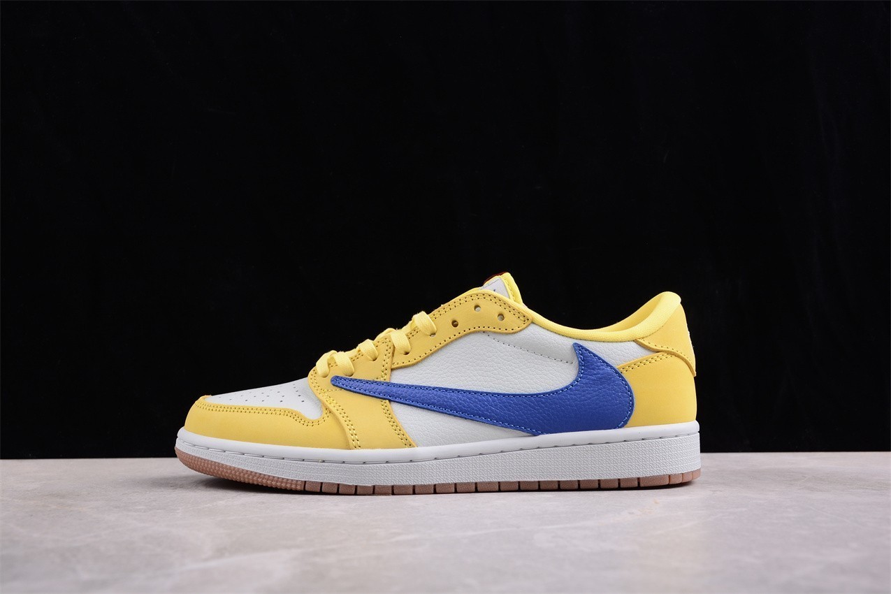 US Size 7-12 Men's Travis Scott x Jordan 1 Low OG "Canary Yellow" Sneakers