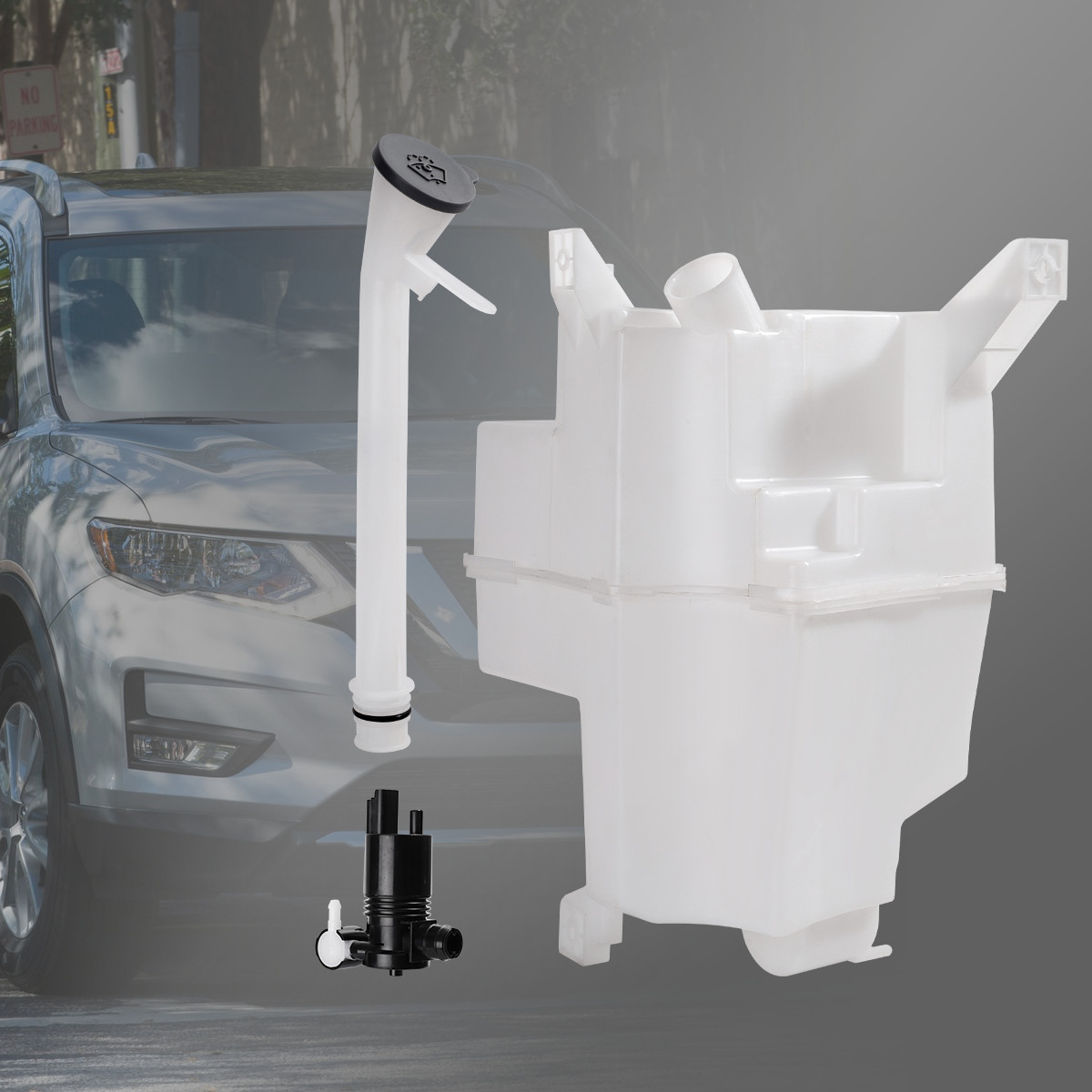 Fits Nissan Rogue 2017 2018 2019 Washer Reservoir Windshield Tank W/ Pump US