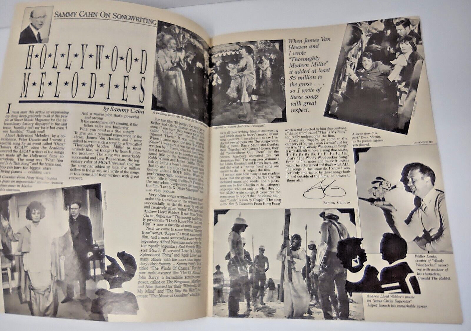 Sheet Music Magazine Hollywood Melodies Piano Guitar August September 1988