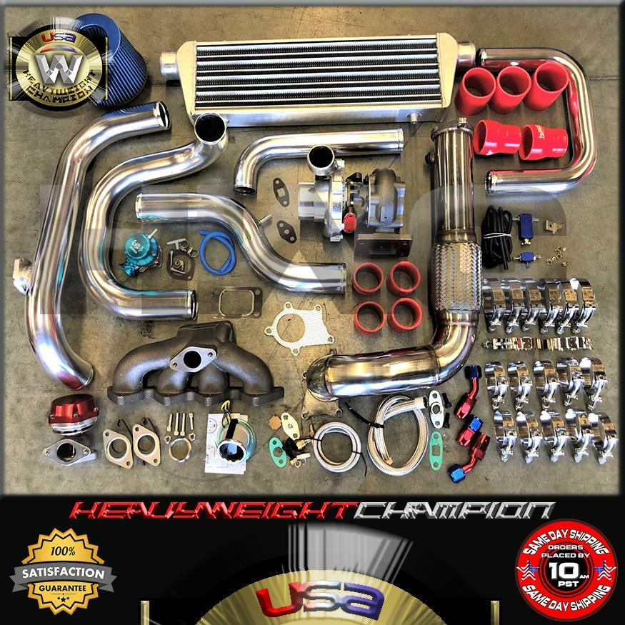 92-00 Civic EG EK/EJ DelSol Sohc D15 D16 Bolt-On Turbo Kit T3/T4 KEEP AC PW RED