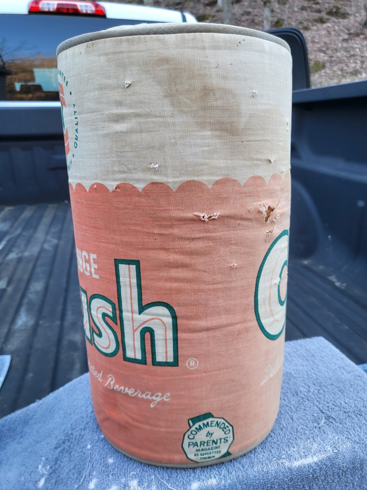 Orange Crush Pillow Can Advertising Sign, NOT FLANGE.