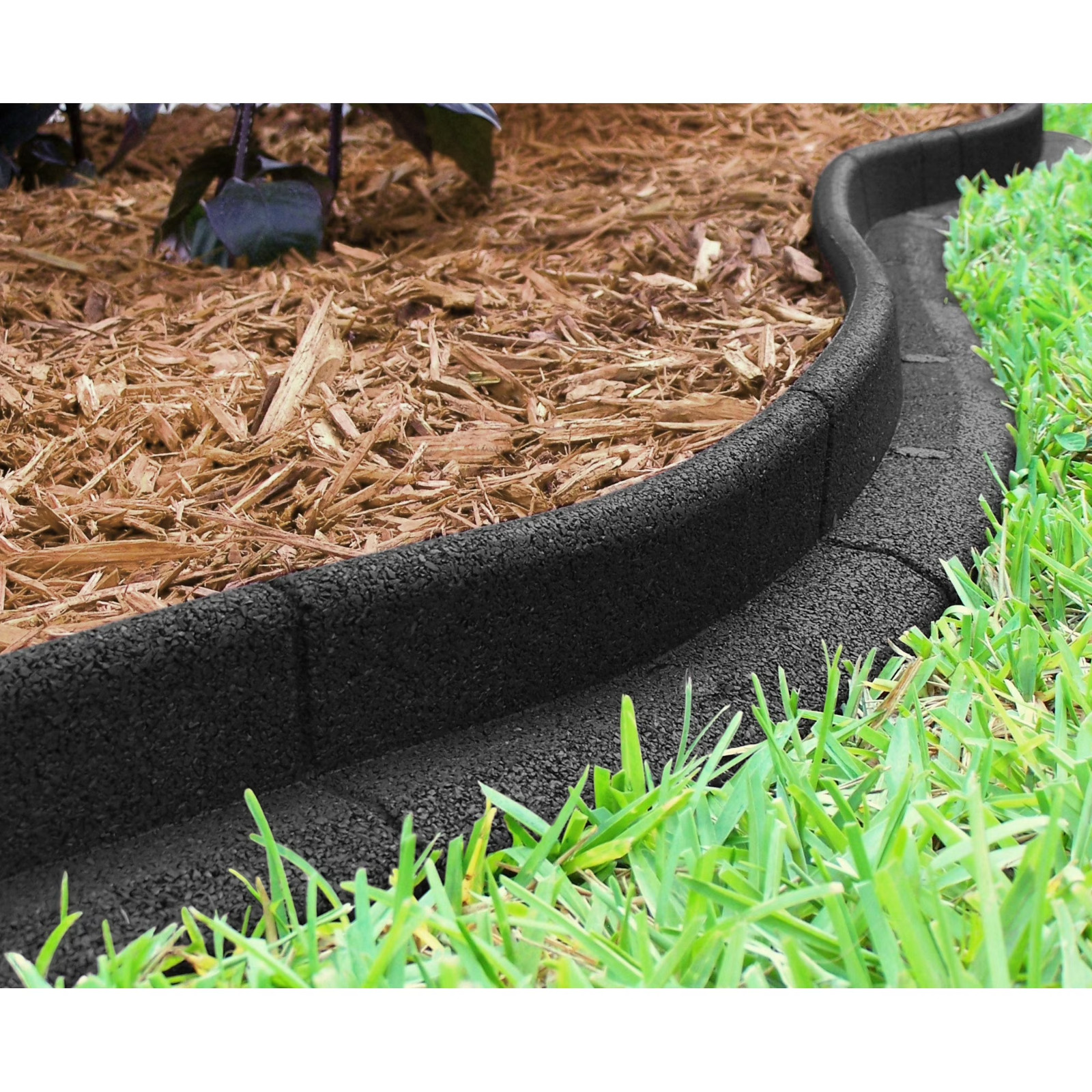 Eco Border 3" x 48" Black Rubber No Dig Landscape Garden Border Edging (Pack 6)