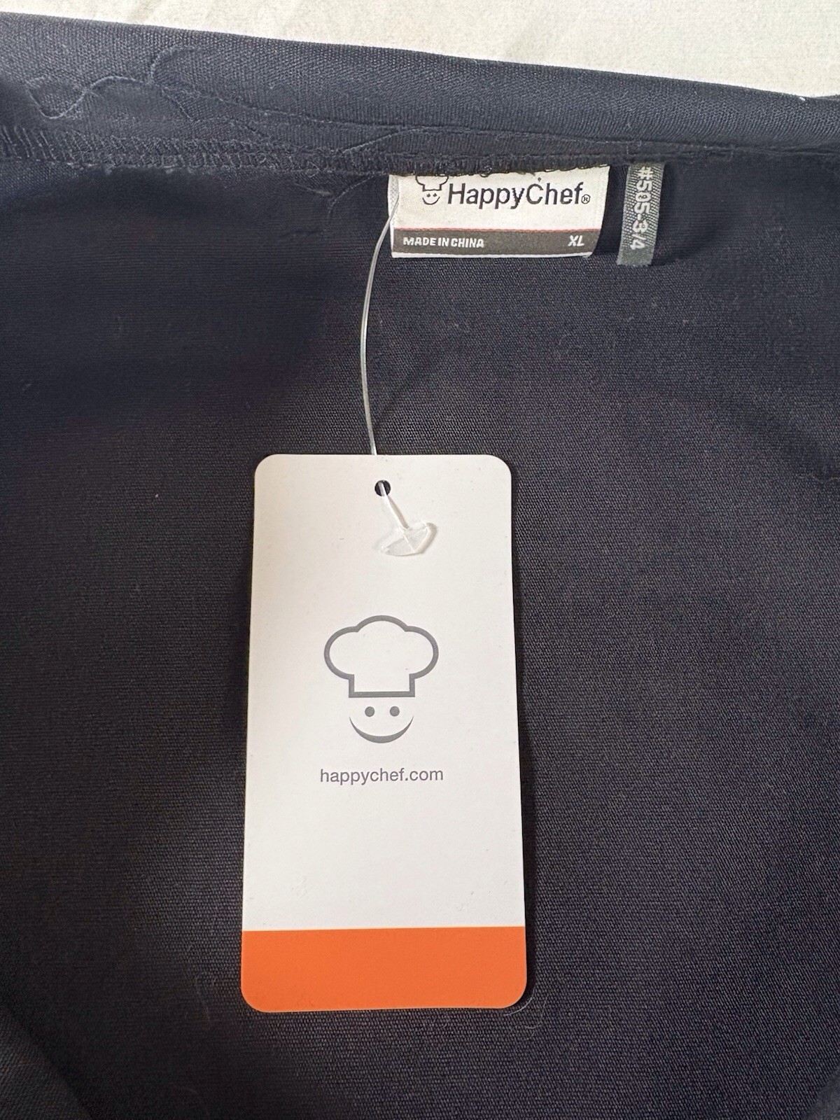 HAPPY CHEF 3/4 Long Sleeve Double Breasted Chefs Jacket XL Black New With Tags