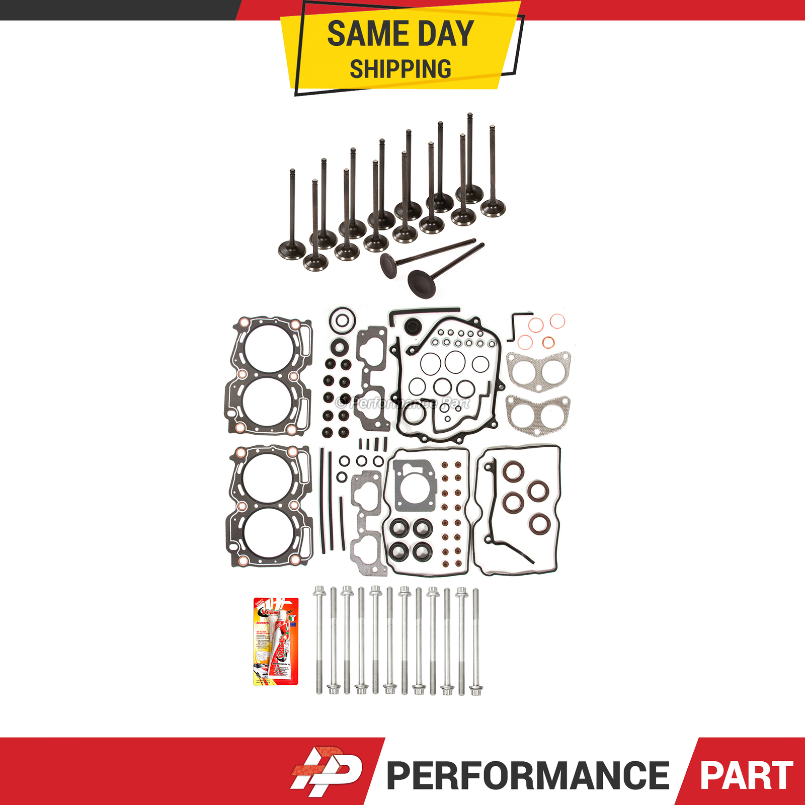 Head Gasket Set Intake Exhaust Valves for 99-03 Subaru Saab 2.5L SOHC EJ251