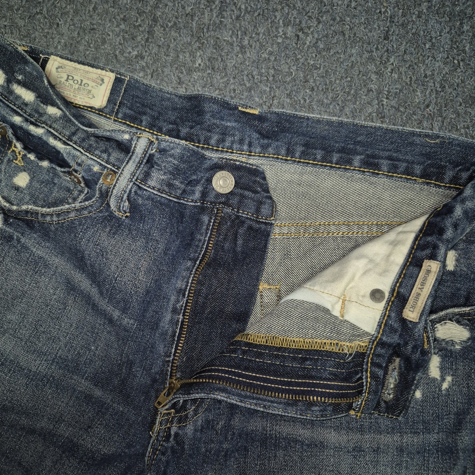 Women's Polo Ralph Lauren Crosby Denim Distressed Shorts High Waist Sizes 25-32