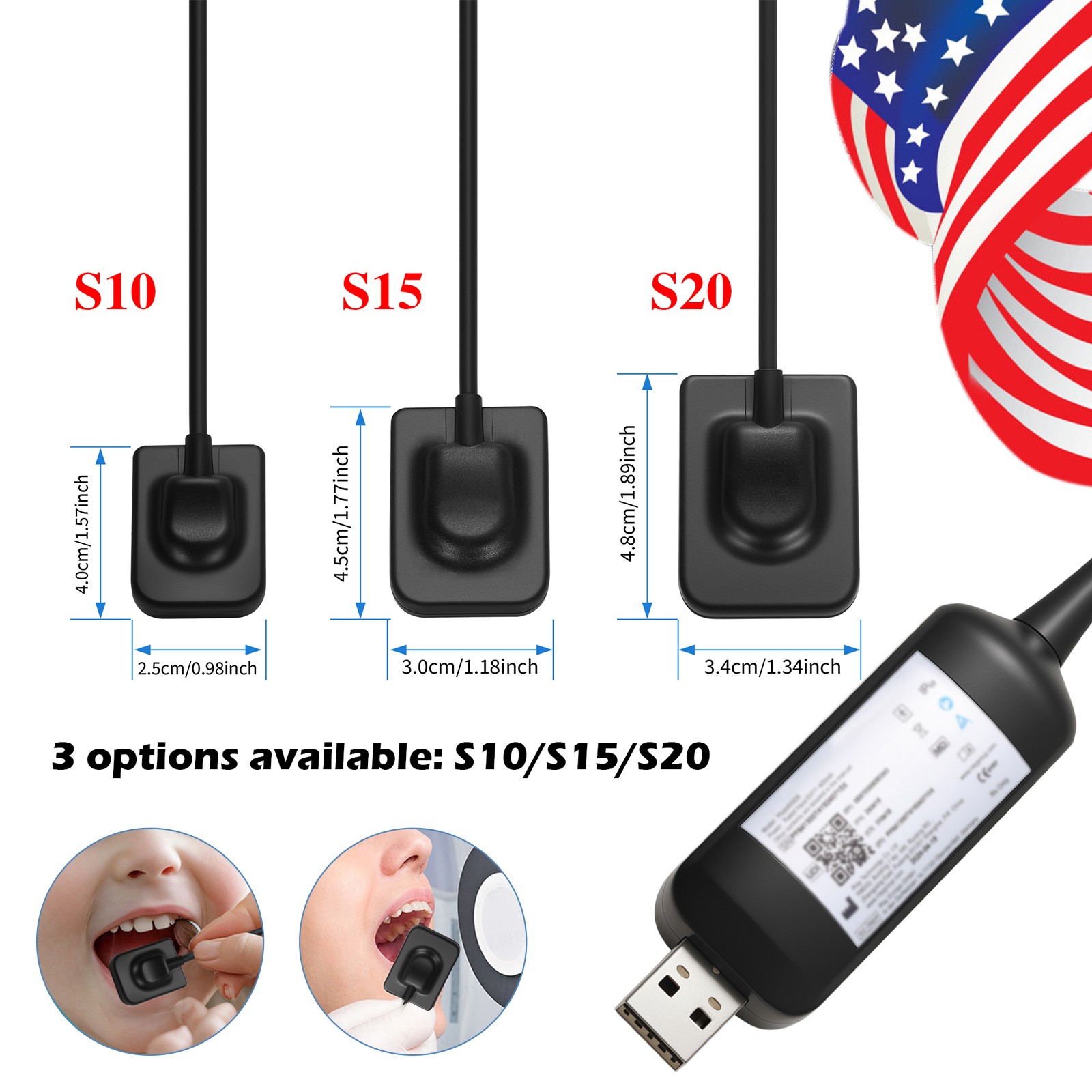 Dental X ray Sensor Digital Sensor Rayos Digital Imaging System Sensor w/ Holder