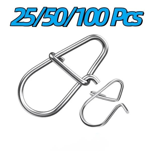 25-100p Crankbait Snaps 15-55lb  Fishing Snaps Stainless Duo Lock Lure Connector