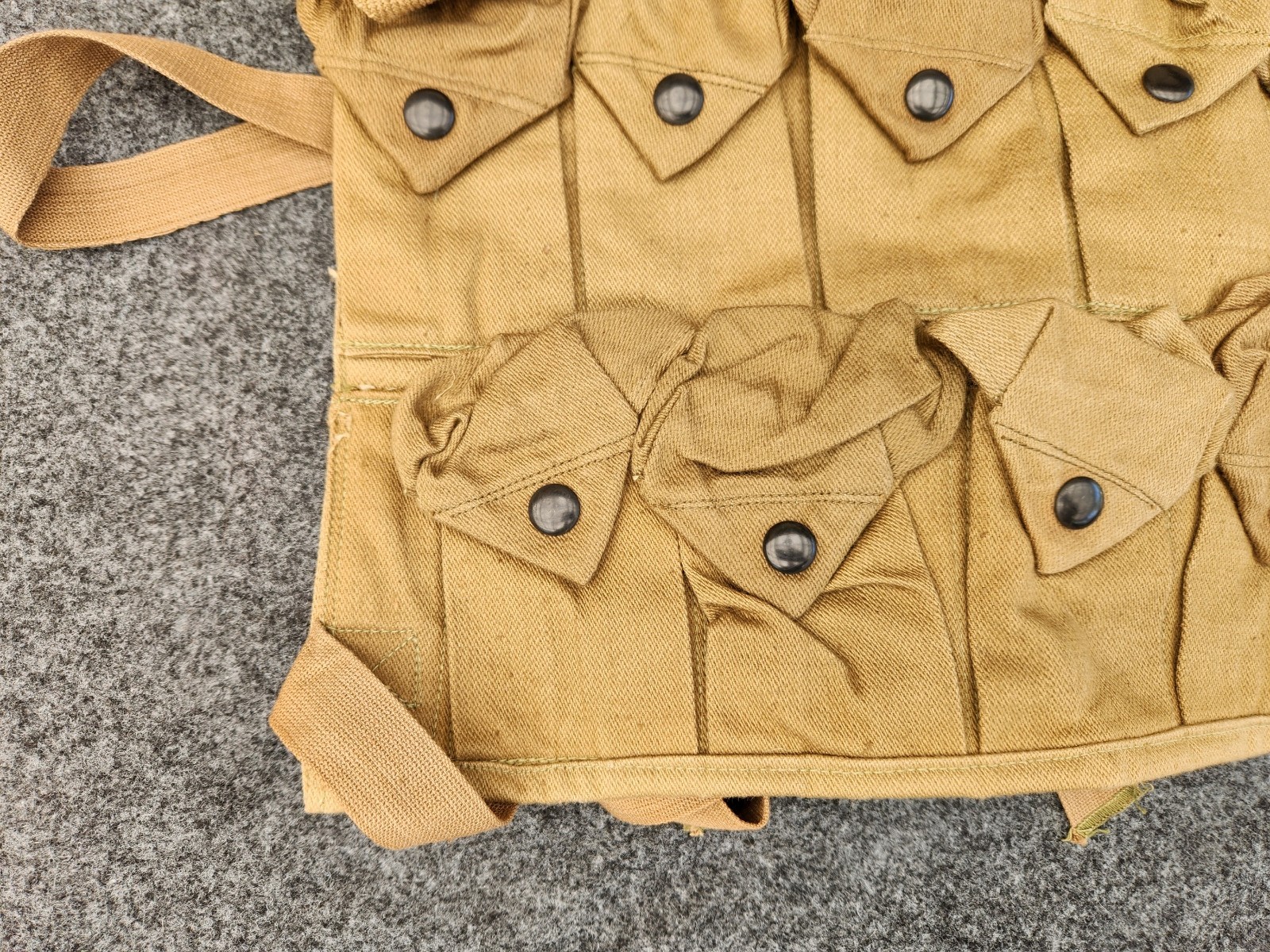 1918 WWI 11 POCKET FIELD GRENADE VEST**UN-ISSUED**INSPECTION STAMP**