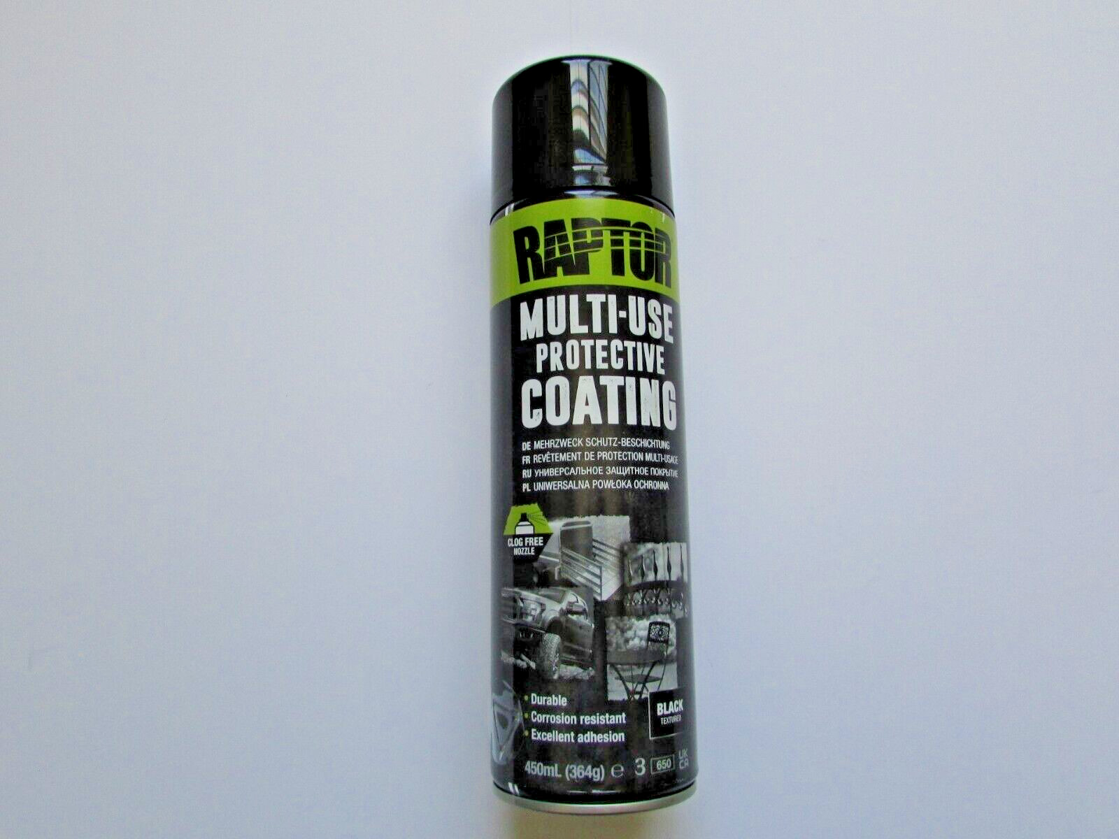 UPOL Raptor 1K Bed Liner Anti-Corrosion Textured Spray Can Black 450ML