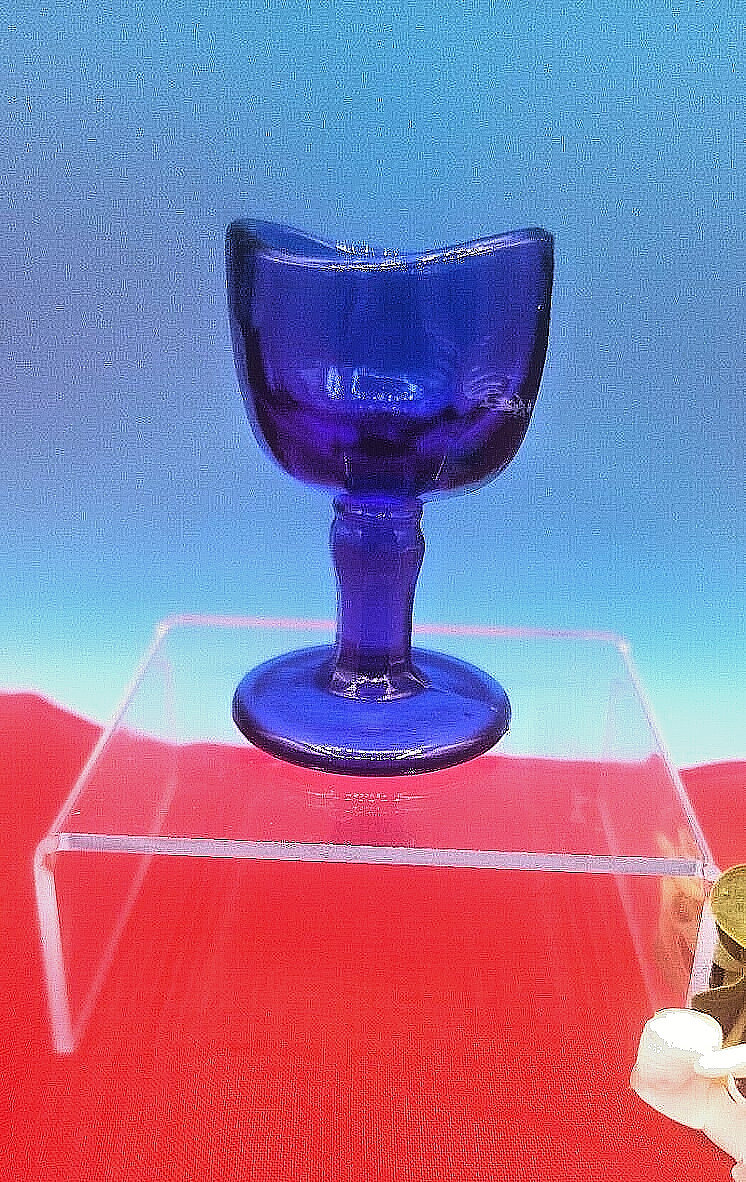John Bull Vintage Style Cobalt Blue Glass Eye Wash Bath Cup 2 3/4"