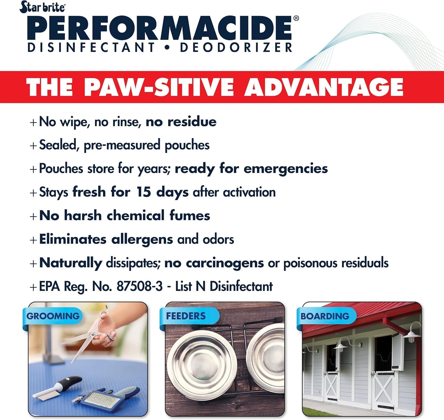 PERFORMACIDE Kills Parvo - No-Rinse Disinfectant, Deodorizer for Pet Surfaces...