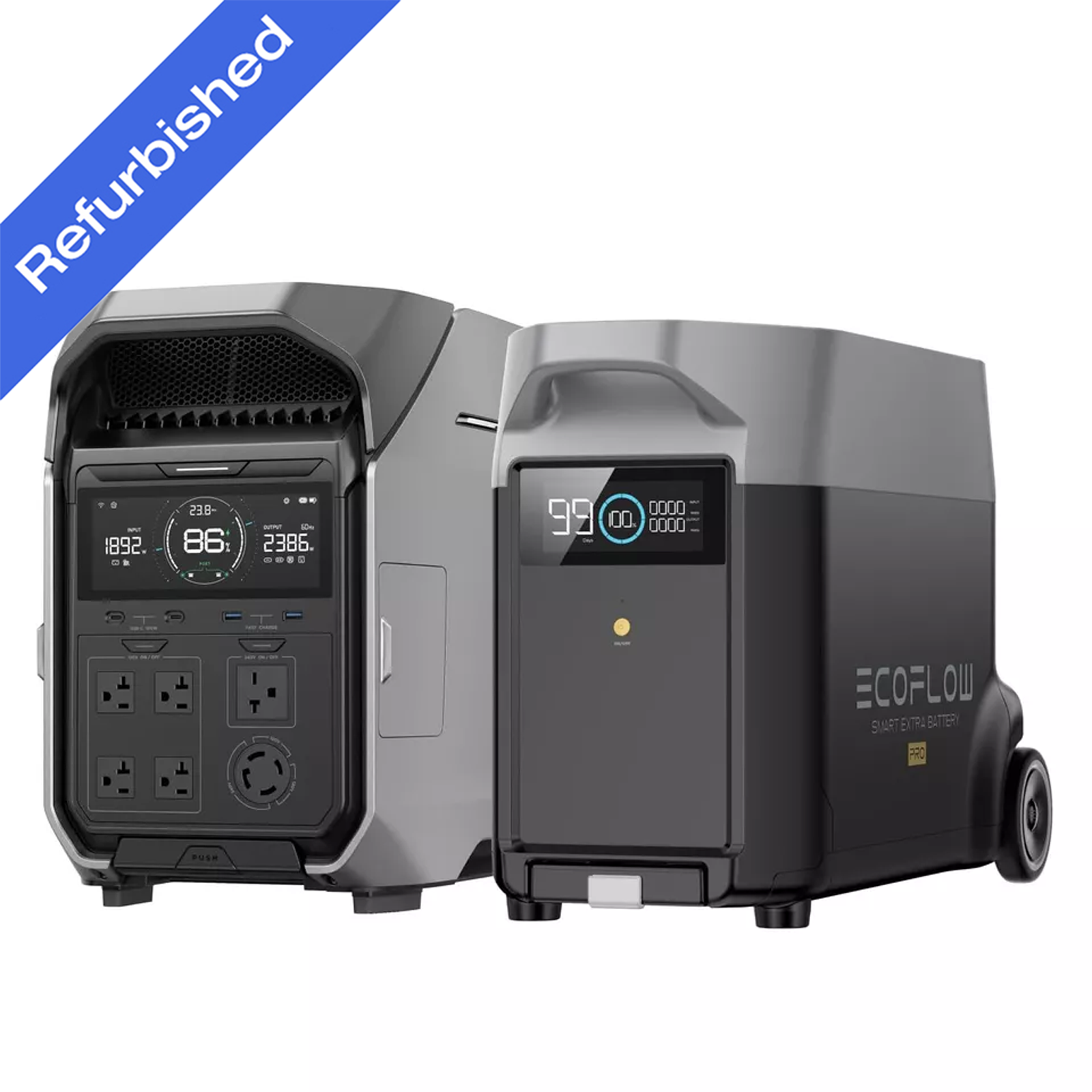 EcoFlow DELTA Pro3 7600Wh Power Station with DELTA Pro Extra Battery Refurbished