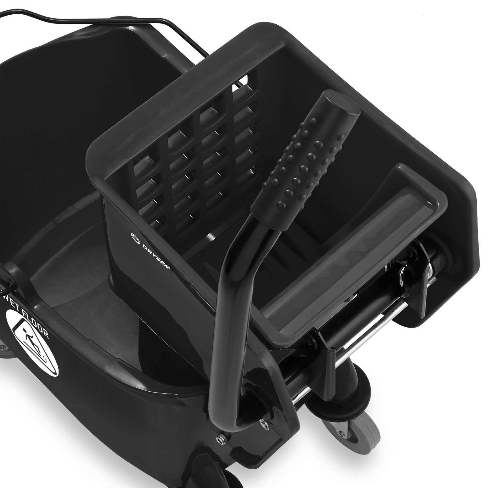 OPEN BOX - 26 Quart Commercial Mop Bucket w/ Side Press Wringer - Black