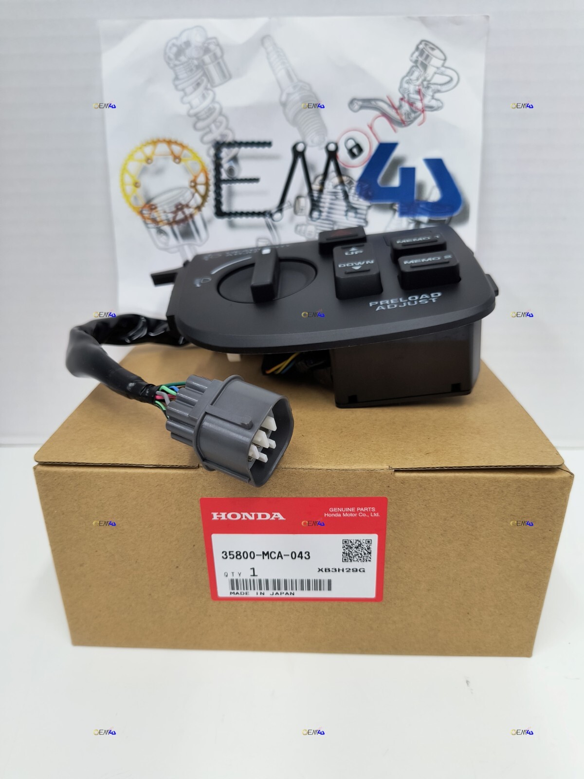 Honda OEM Height Control Switch Fog Light Hazard Left Panel GL1800 35800-MCA-043