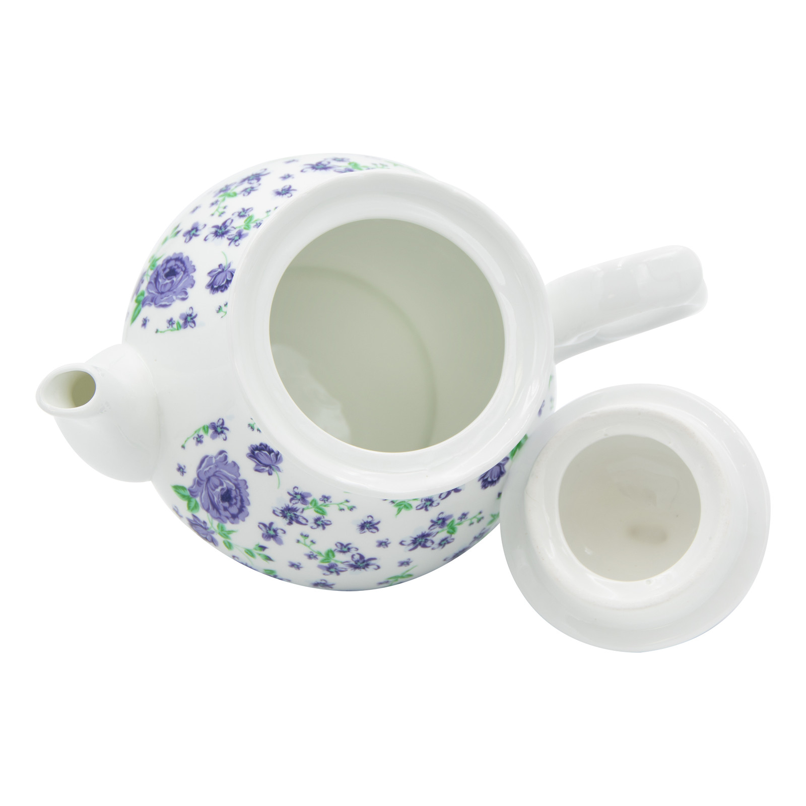 Lavender Field Floral Pattern Ceramic Teapot 32oz