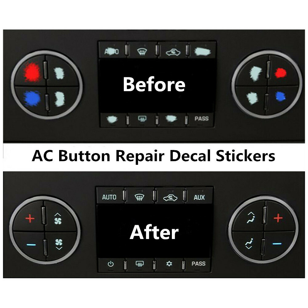 For 2007-2013 GM AC CLIMATE CONTROL BUTTON DECALS For GMC AND CHEVROLET TRUCKS