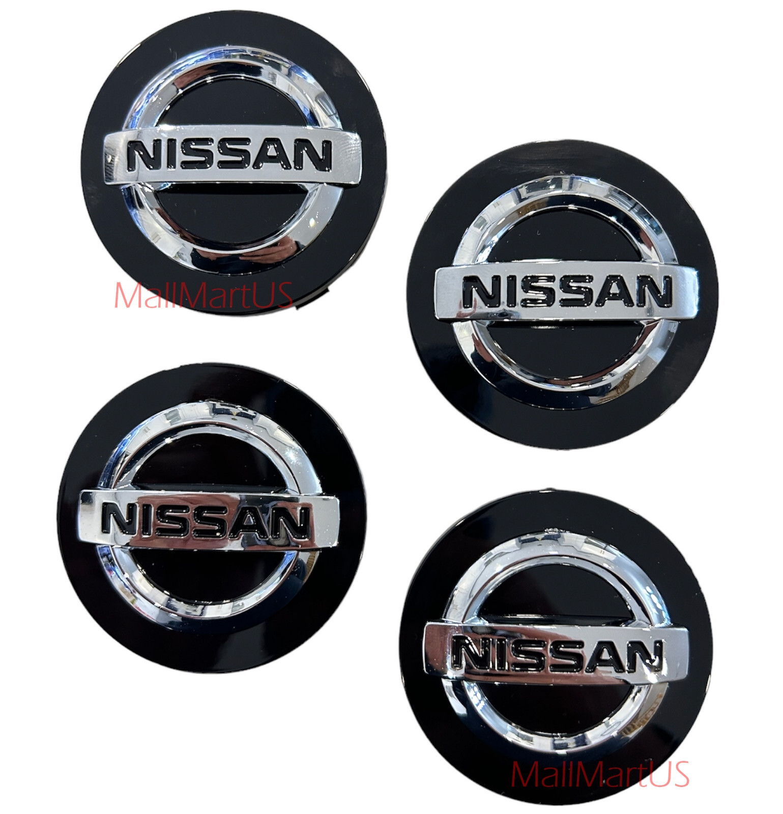 Set of 4 Black Nissan Wheel Center Cap 54mm for Altima Maxima Murano Versa Leaf