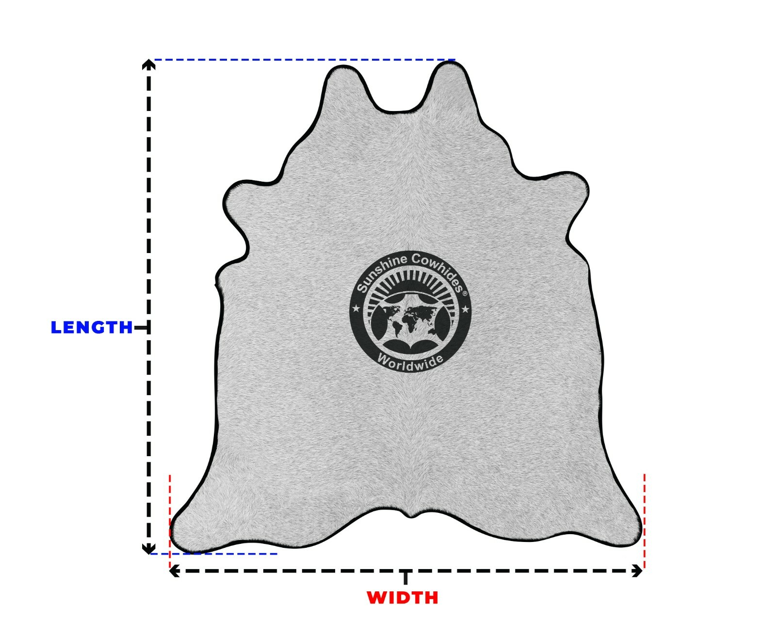 Real Cowhide Rug Tricolor - Size 6 x 6-7’