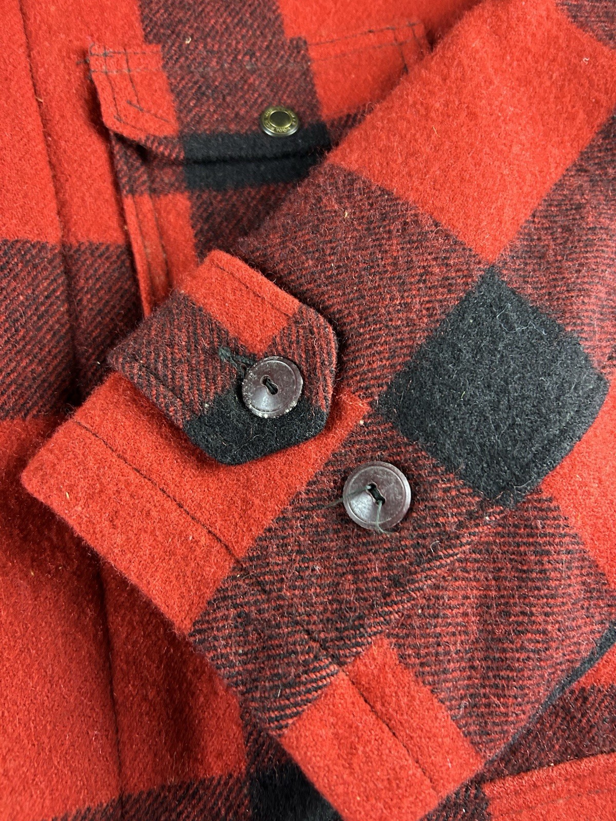 Vintage Woolrich Jacket Mens 40 Buffalo Plaid Mackinaw Wool Hunting & Pants NWT