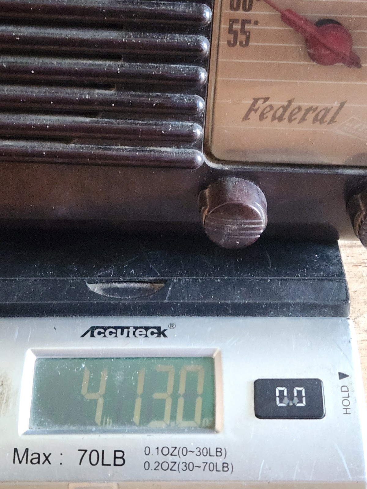 Federal Telephone + Radio Co. 1040TB 1947 Tube Radio Not Working Parts Brown Vtg