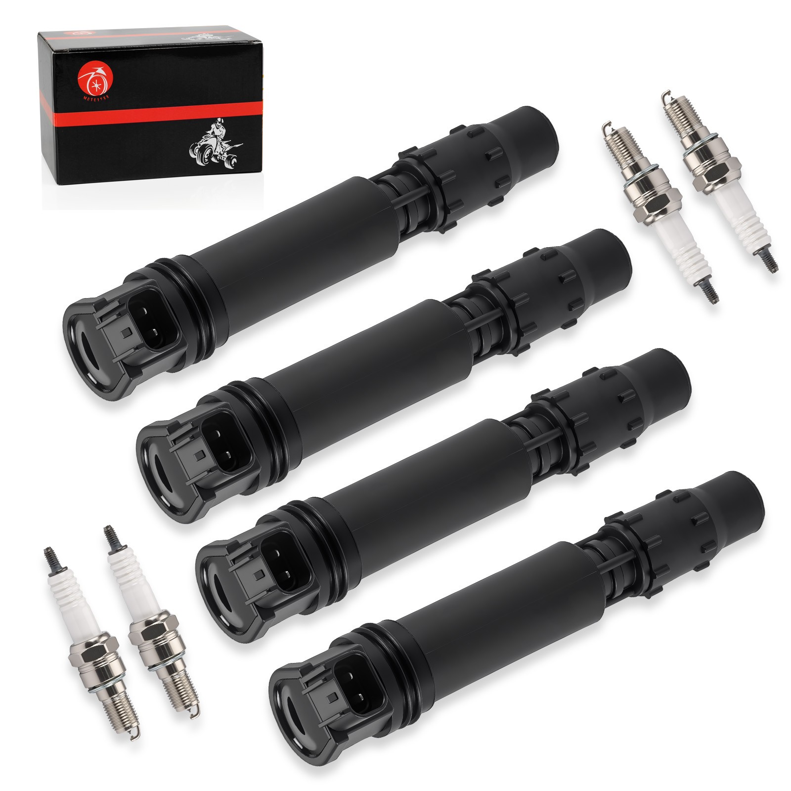 2004 2005-2007 For Honda CBR1000RR Ignition Coils & Iridium Spark Plug Set of 4