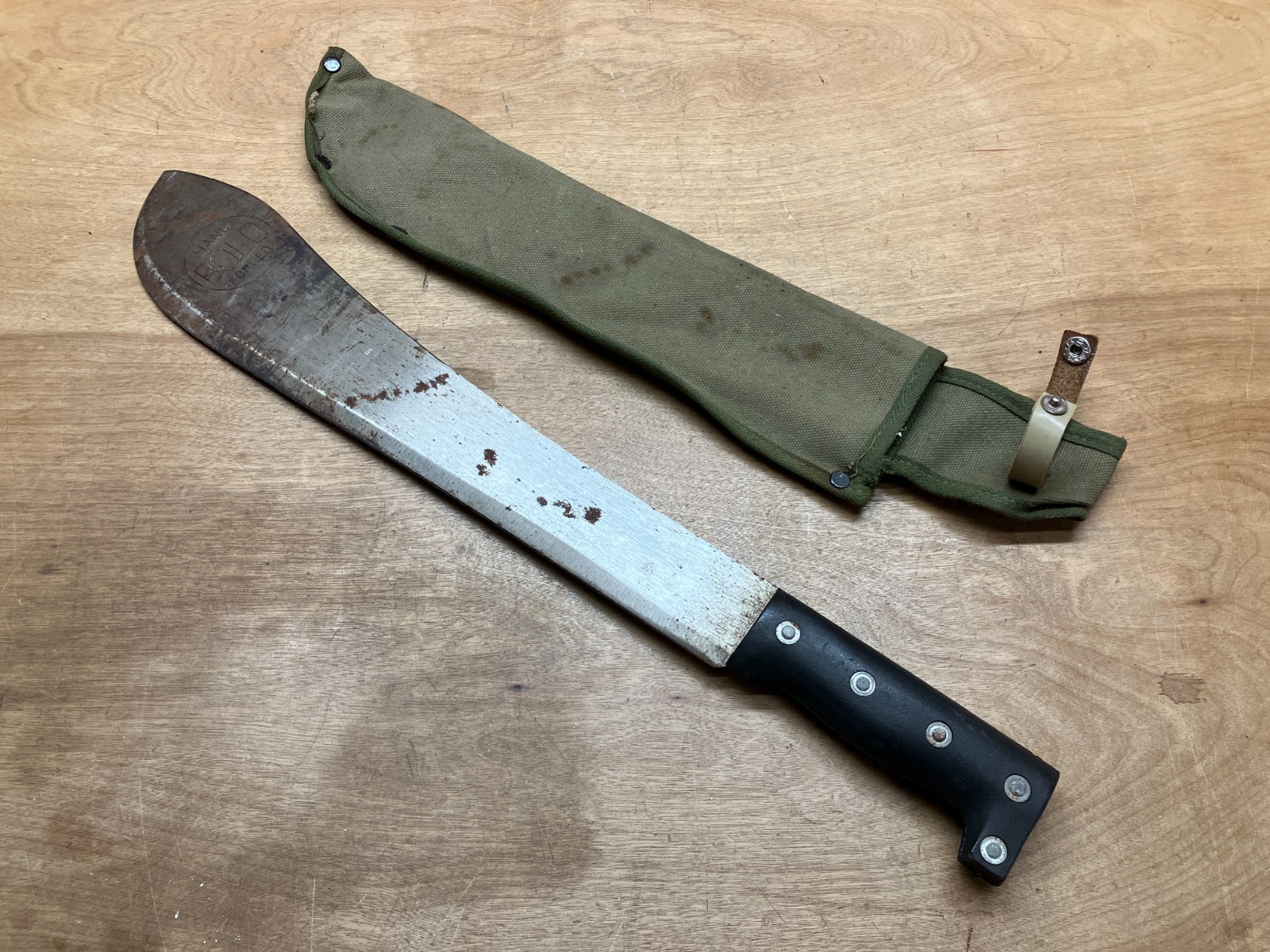 Vintage Made In Japan Bolo Hand Forged Machete Brush Cutting Chopping 15” Blade