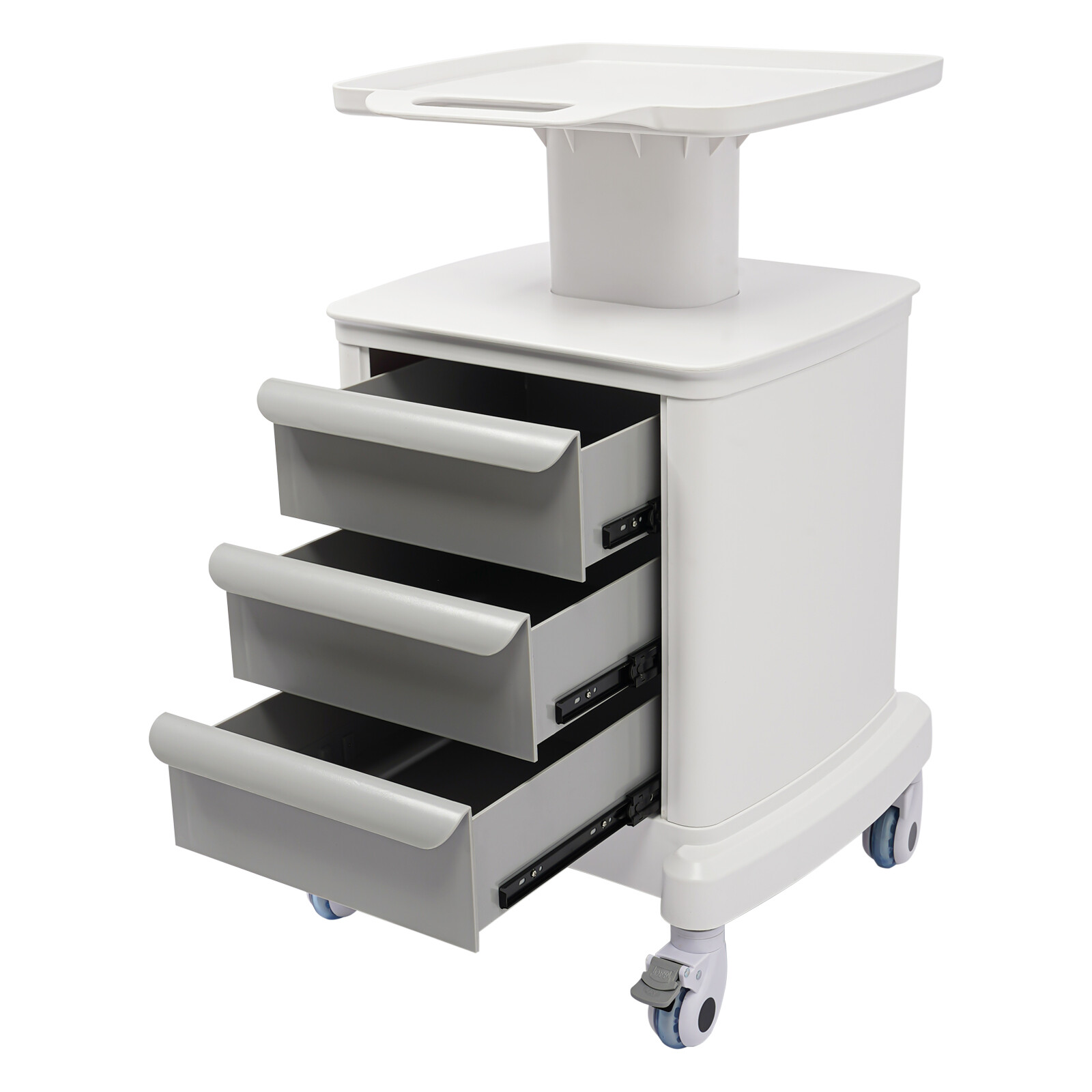 Dental Medical Mobile Cart Instrument Trolley 3 Drawers with Power Socket
