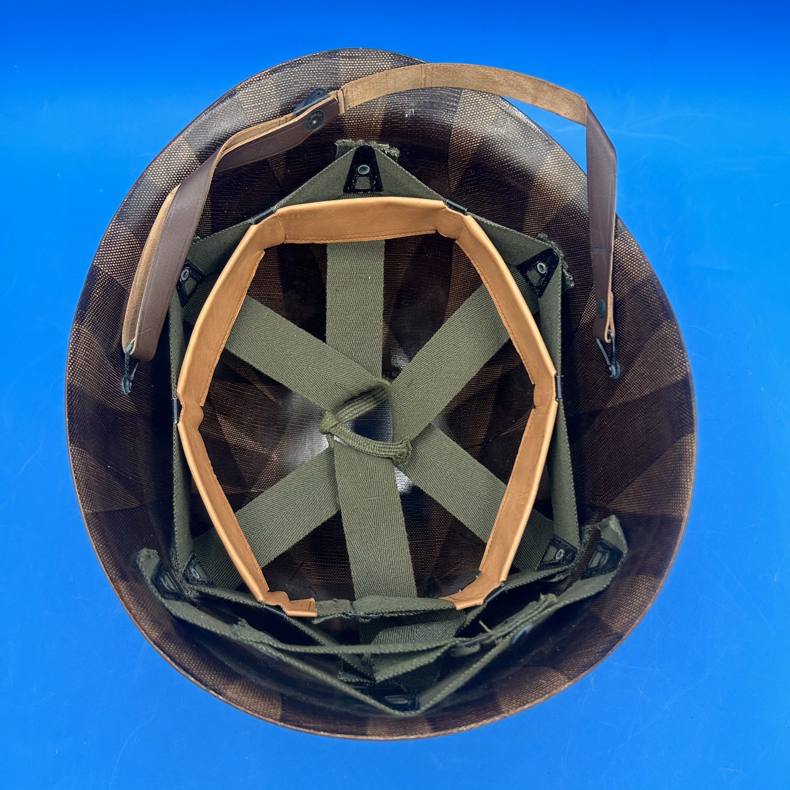 US ARMY WW2 M-1 COMBAT HELMET EARLY WESTINGHOUSE LINER RAYON SUSPENSION RARE !