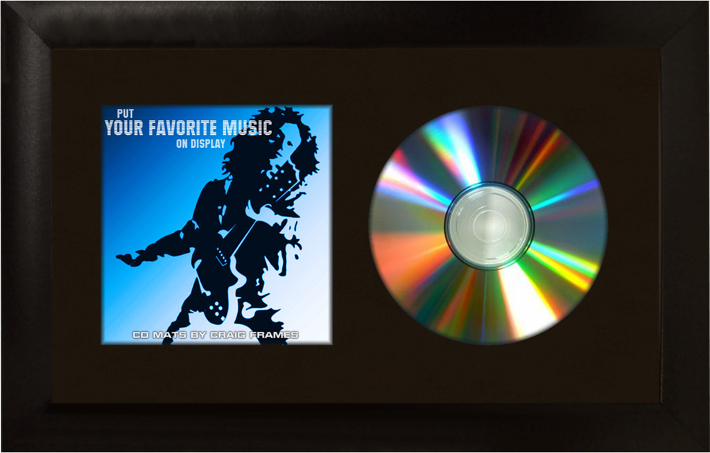 Single CD Display Frame 7x12 – Black 1" Frame– Wall Mount – Music Collectible