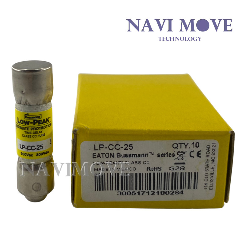 Lot of 10 New BUSSMANN LP-CC-25 LPCC25 25A 600V Low Peak Time-Delay Fuse USA