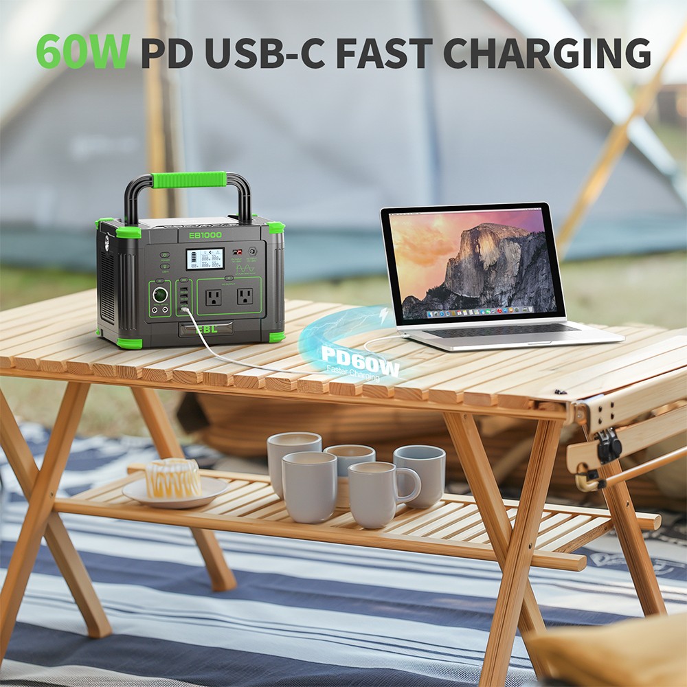 EBL 1000W/999Wh LiFePO4 Lithium Battery Portable Power Station Power Sup⁣ply