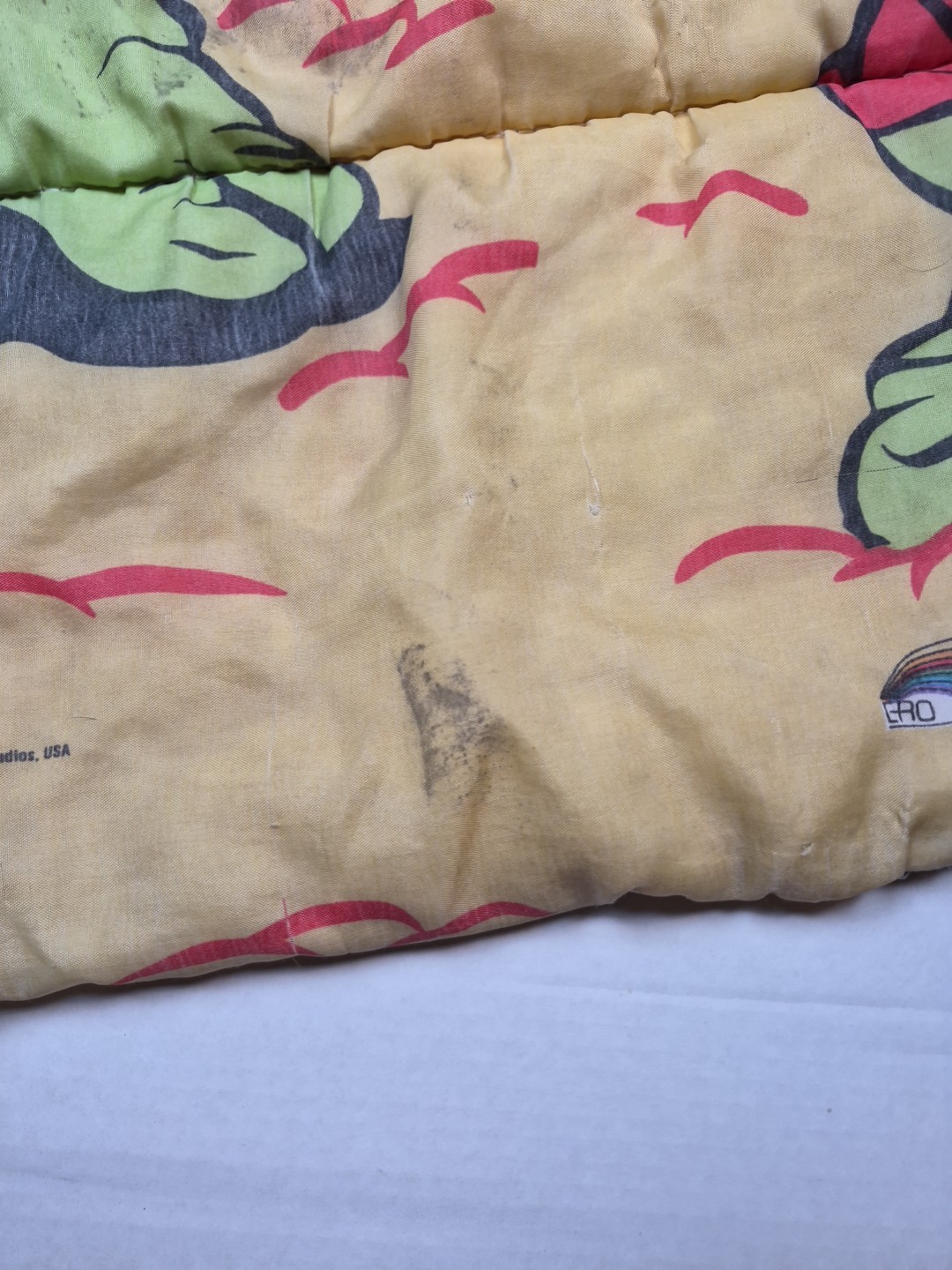 Vintage 1990 Teenage Mutant Ninja Turtles Youth Kids Sleeping Bag TMNT NO ZIPPER
