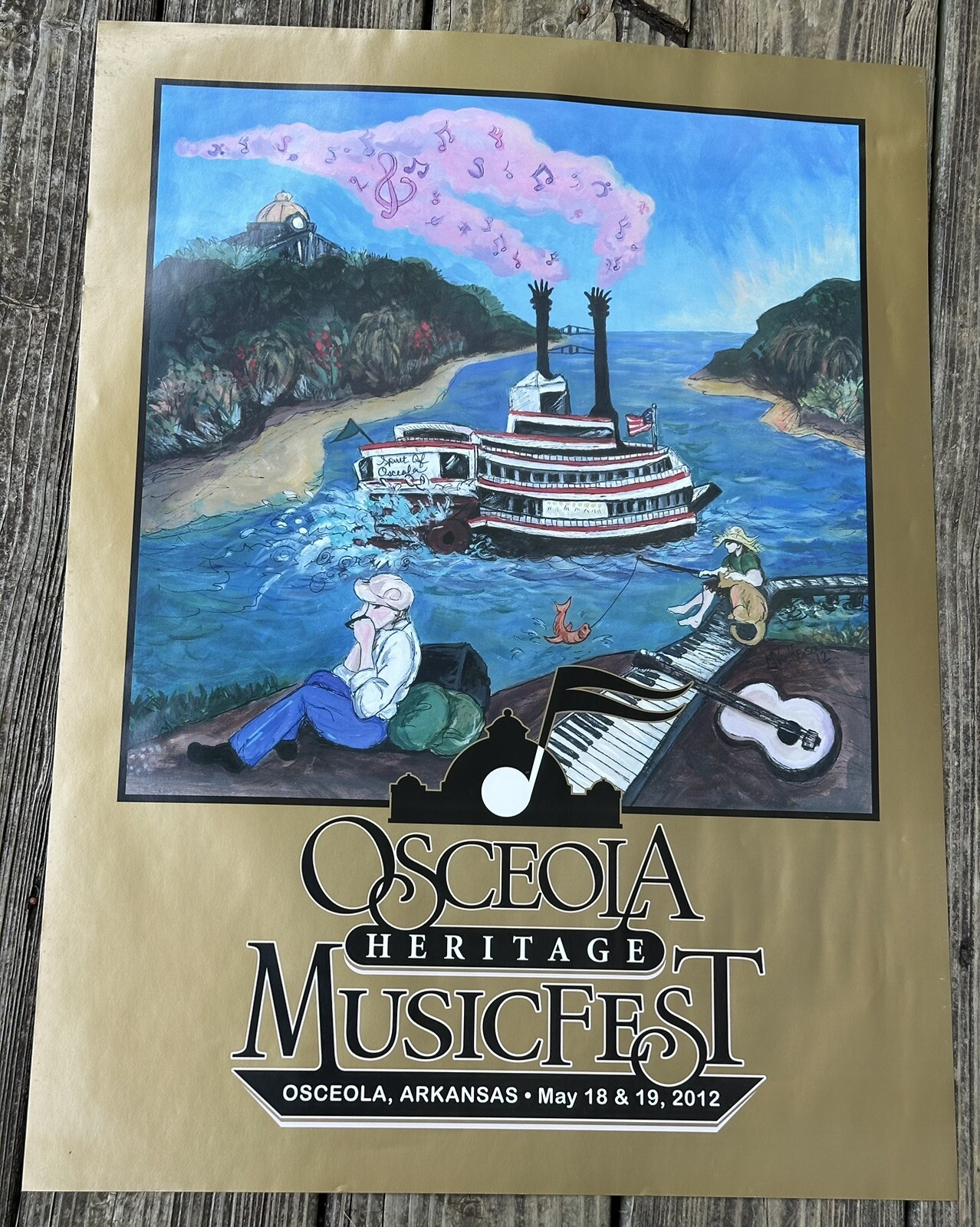 Osceola Heritage MusicFest 2012 Poster Blues Country Music Arkansas 18”x24”