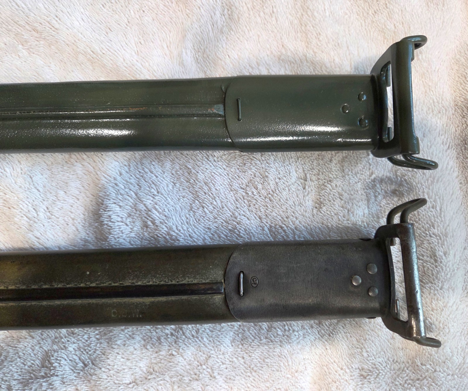 Real U.S. WWI Winchester Built M1917 Enfield Bayonet and a Repro also