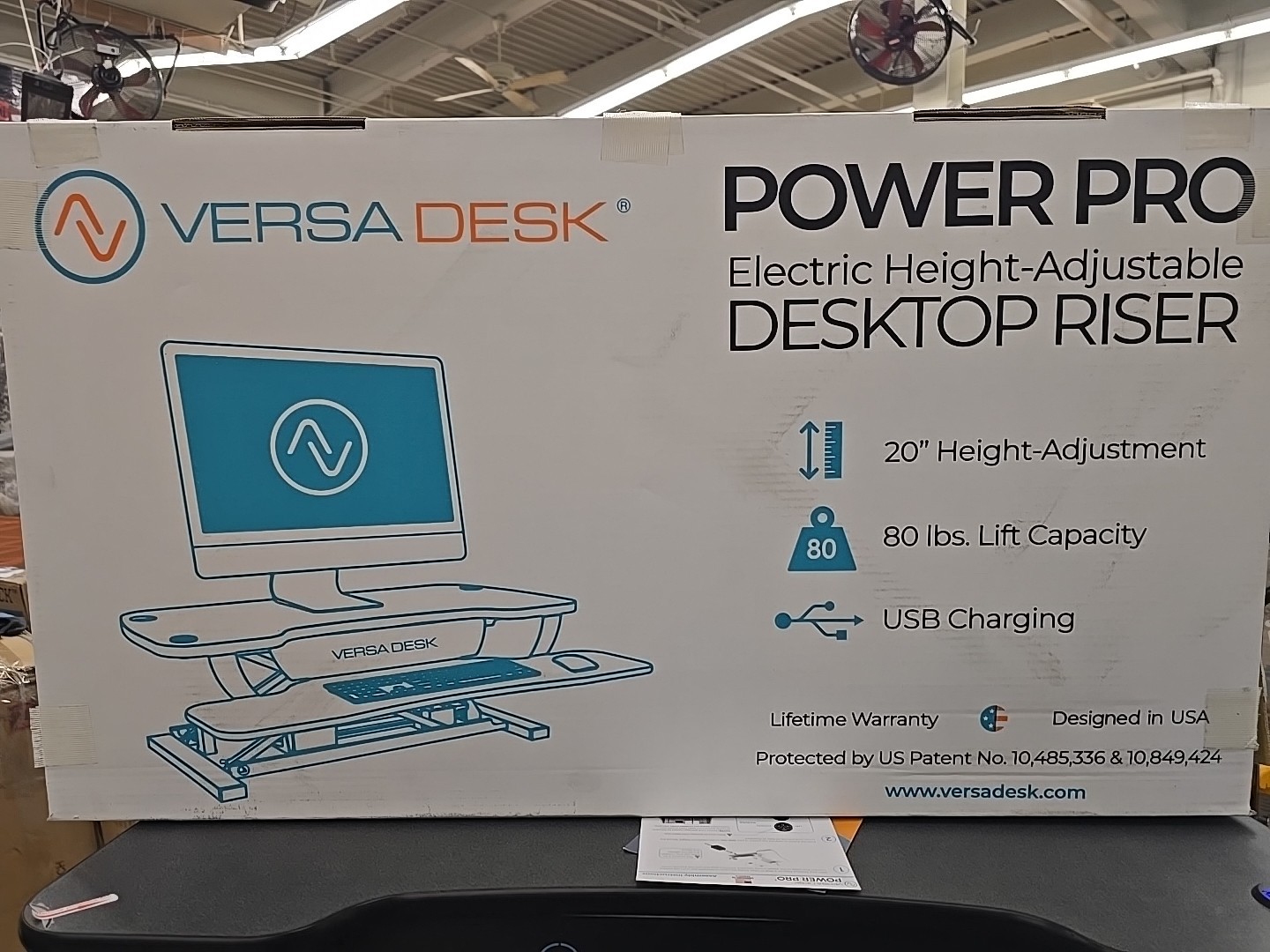 VERSADESK® PowerPro™ 36” x 24” Standing Desk Converter | 7.75” - 23.5” Electric